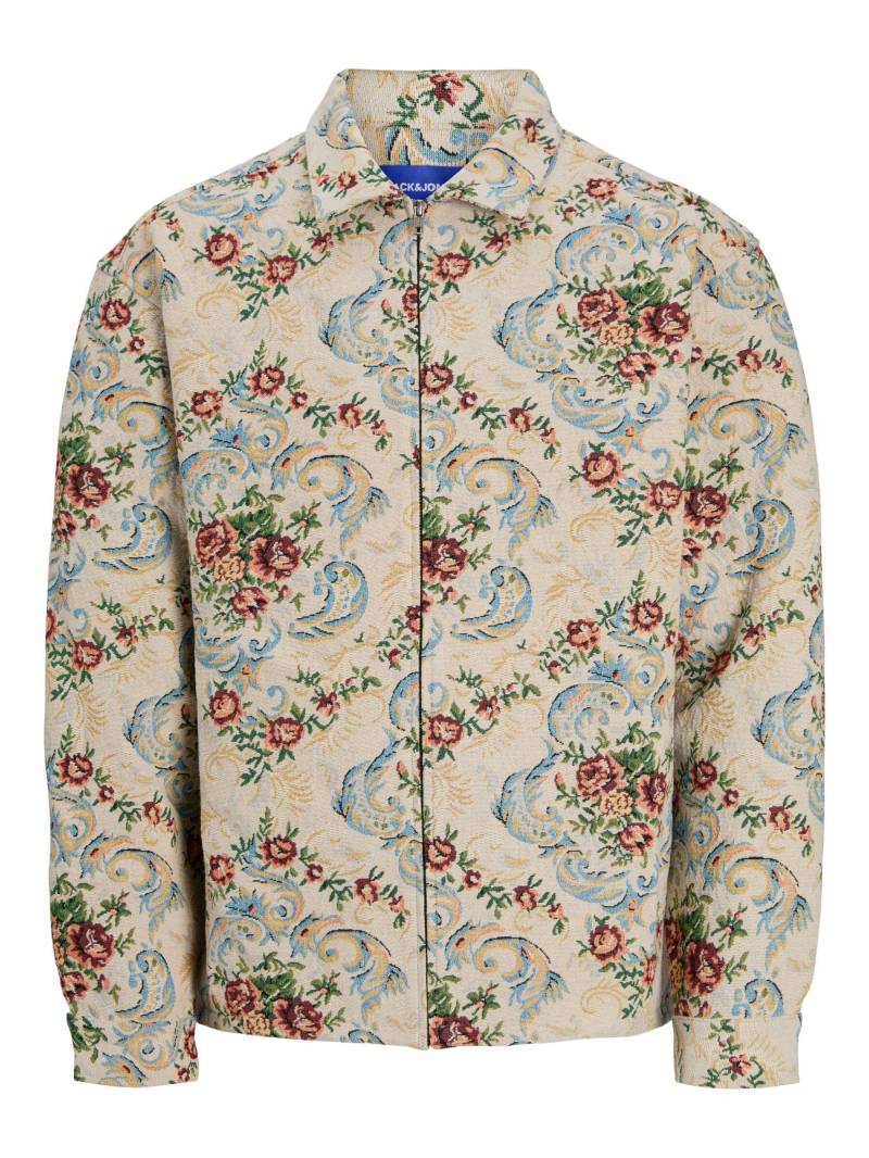 JACK&JONES - JORJACKSON JACQUARD ZIP OVERSHIRT LS antique white - Gr. - XL von JACK&JONES