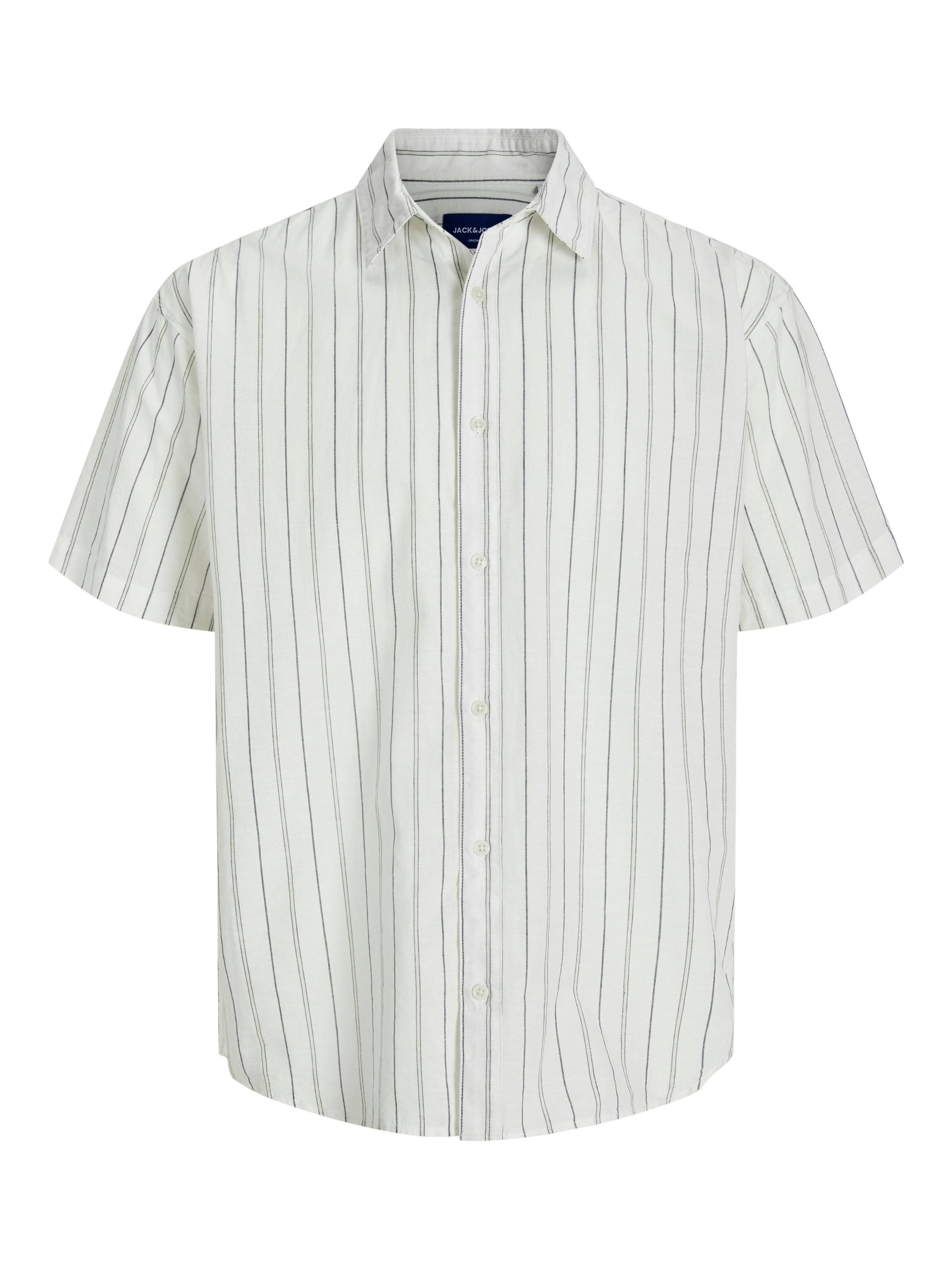 JACK&JONES - JORJOSHUA CANGGU STRIPE SHIRT SS cloud dancer - Gr. - XXL von JACK&JONES