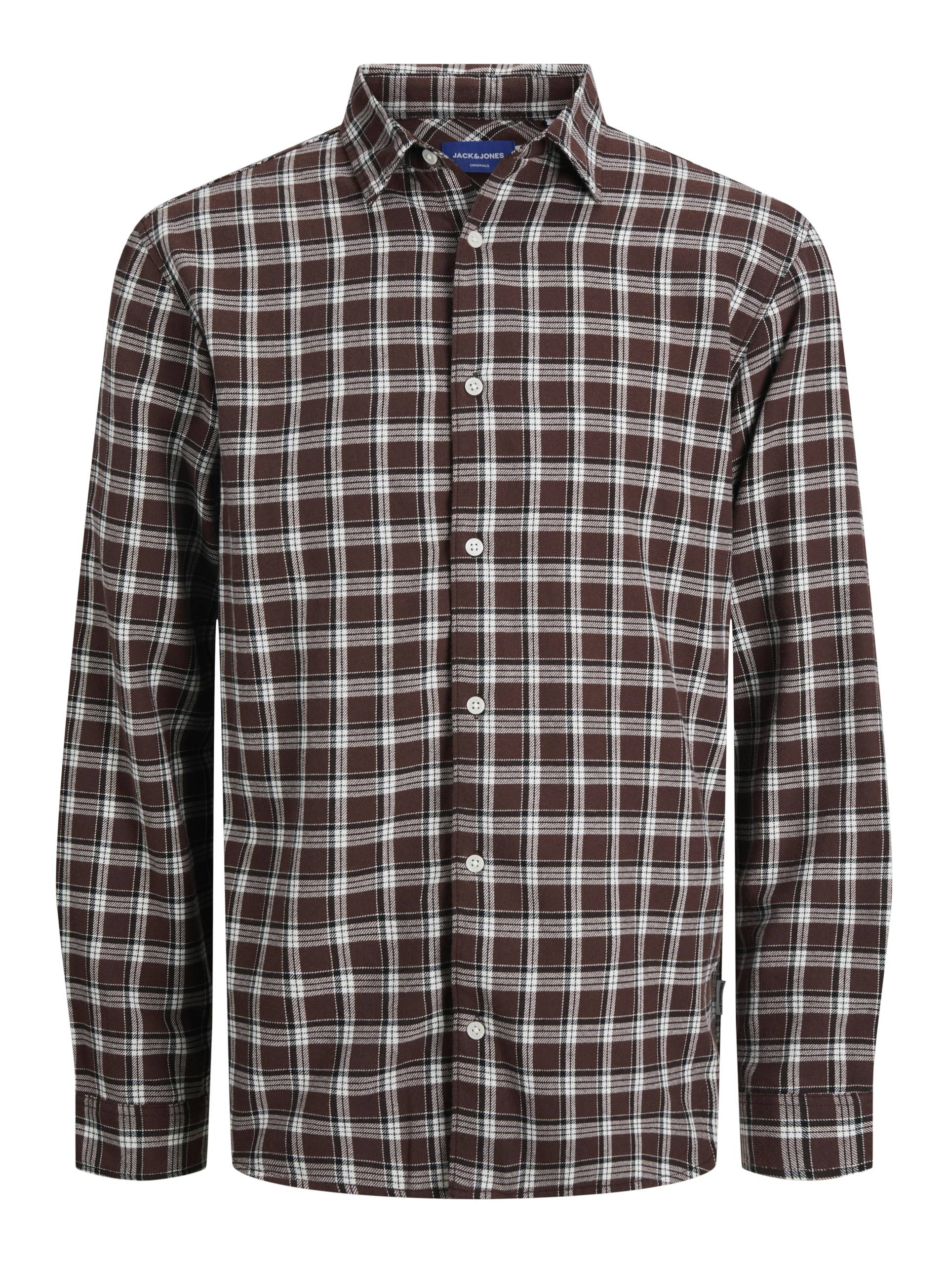 JACK&JONES - JORJOSHUA FLANNEL CHECK SHIRT LS LN deep mahogany - Gr. - XXL von JACK&JONES