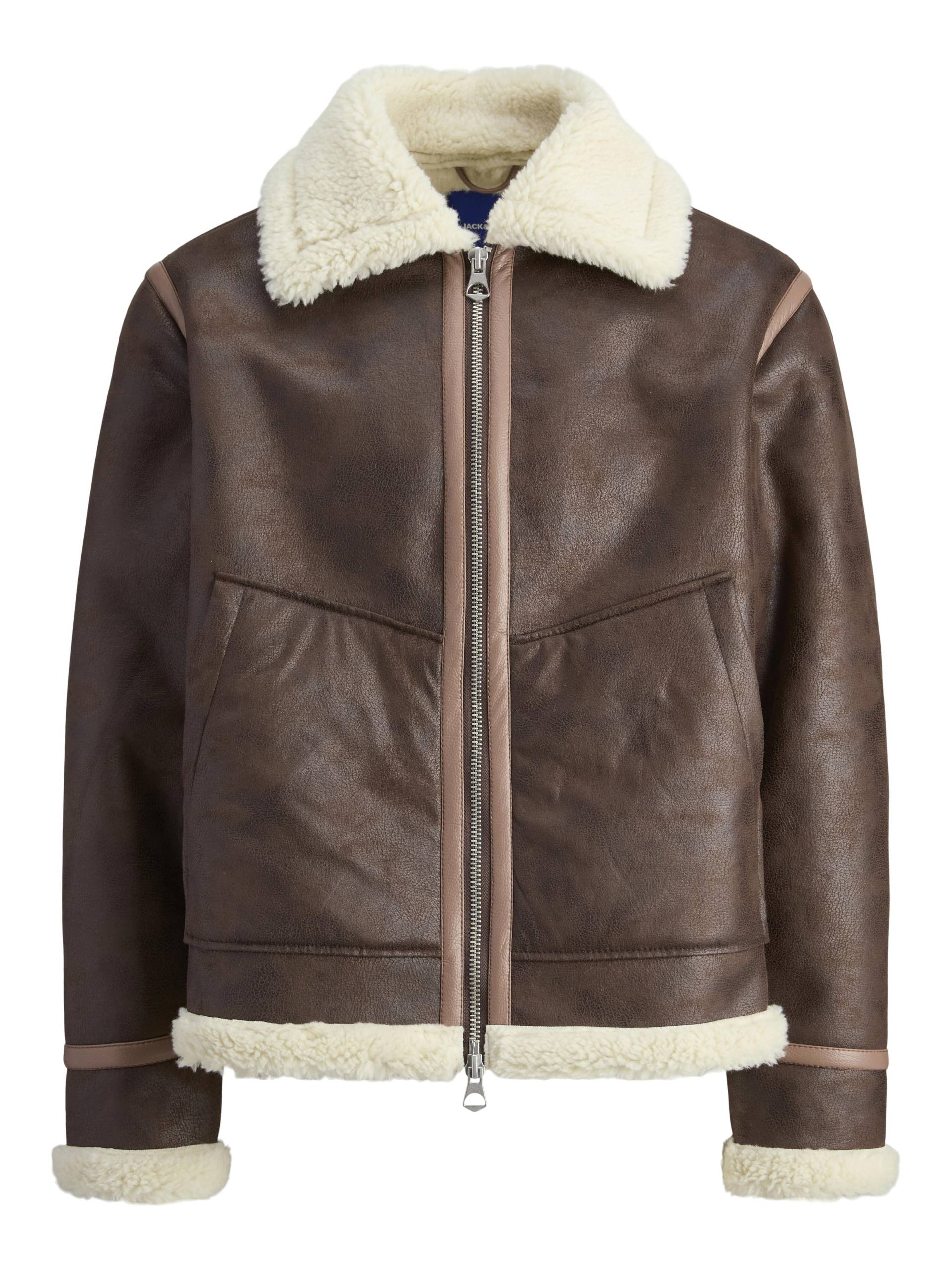 JACK&JONES - JORLIVERPOOL AVIATOR JACKET SN chocolate torte - Gr. - M von JACK&JONES