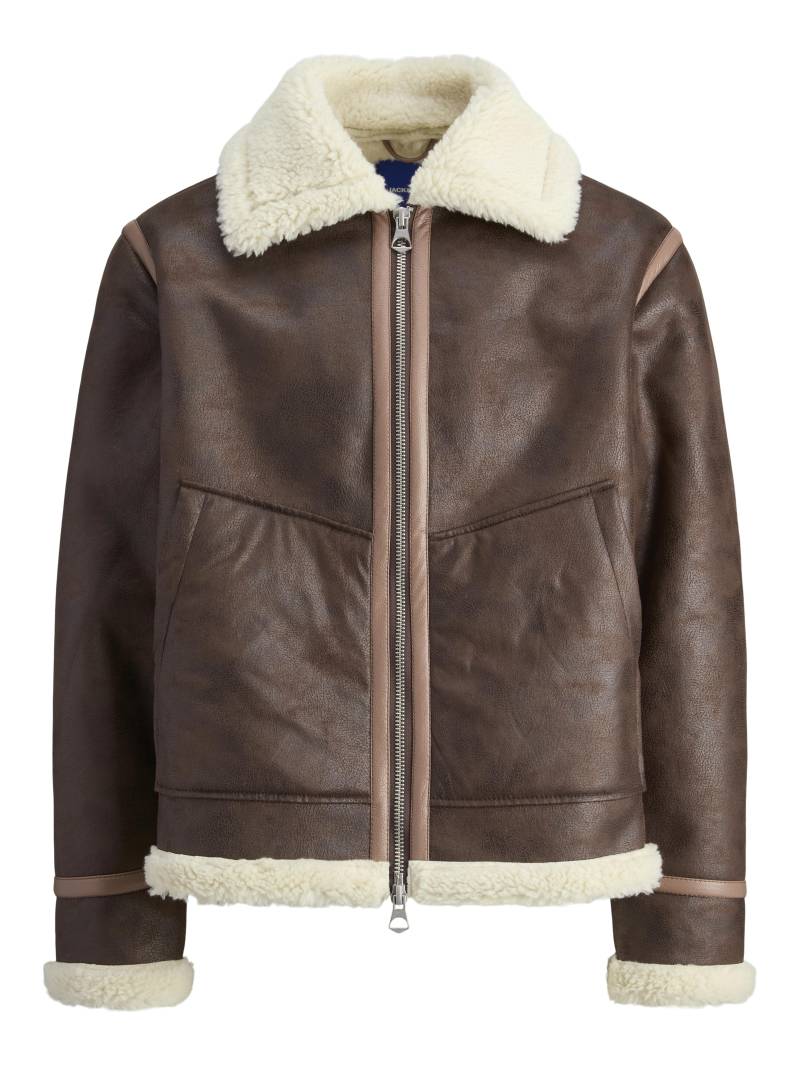 JACK&JONES - JORLIVERPOOL AVIATOR JACKET SN chocolate torte - Gr. - M von JACK&JONES