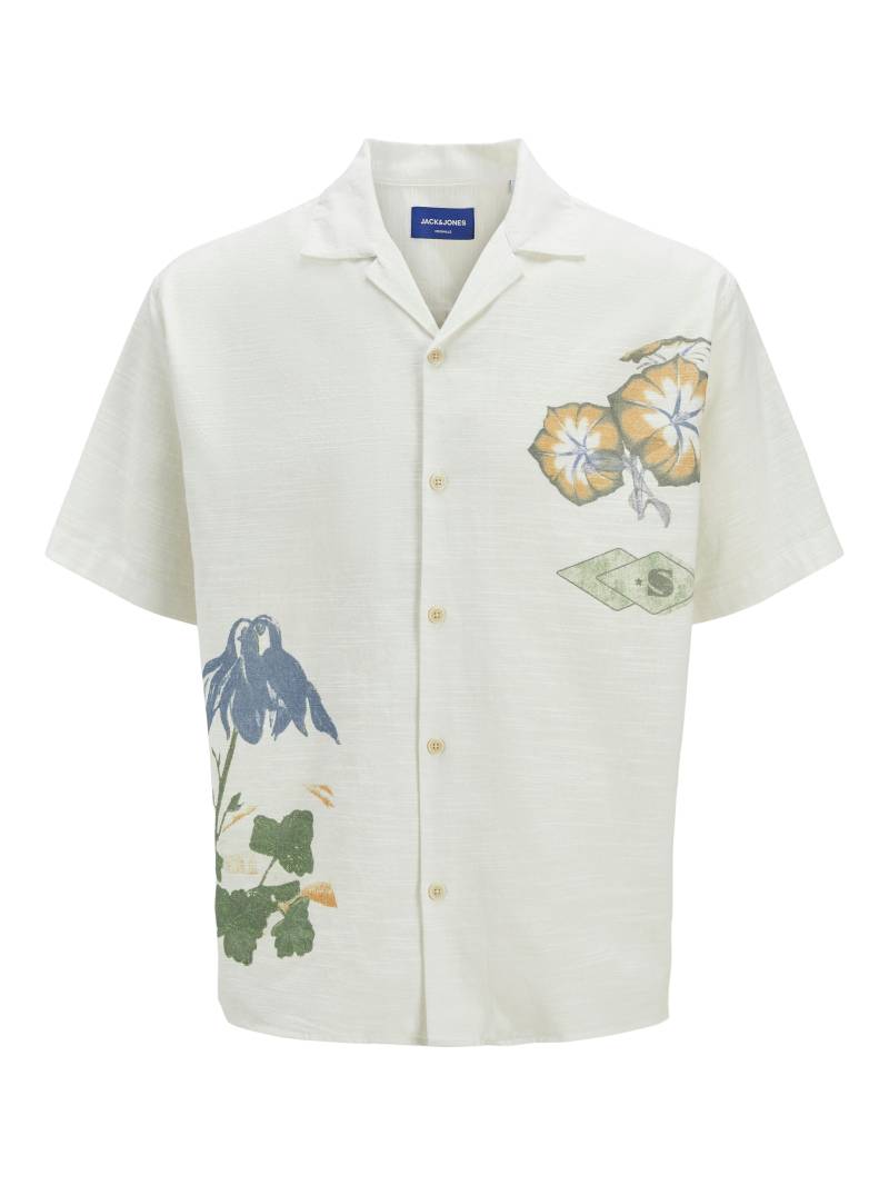 JACK&JONES - JORLUKE RETIRO AOP SHIRT SS SE25 cloud dancer - Gr. - M von JACK&JONES
