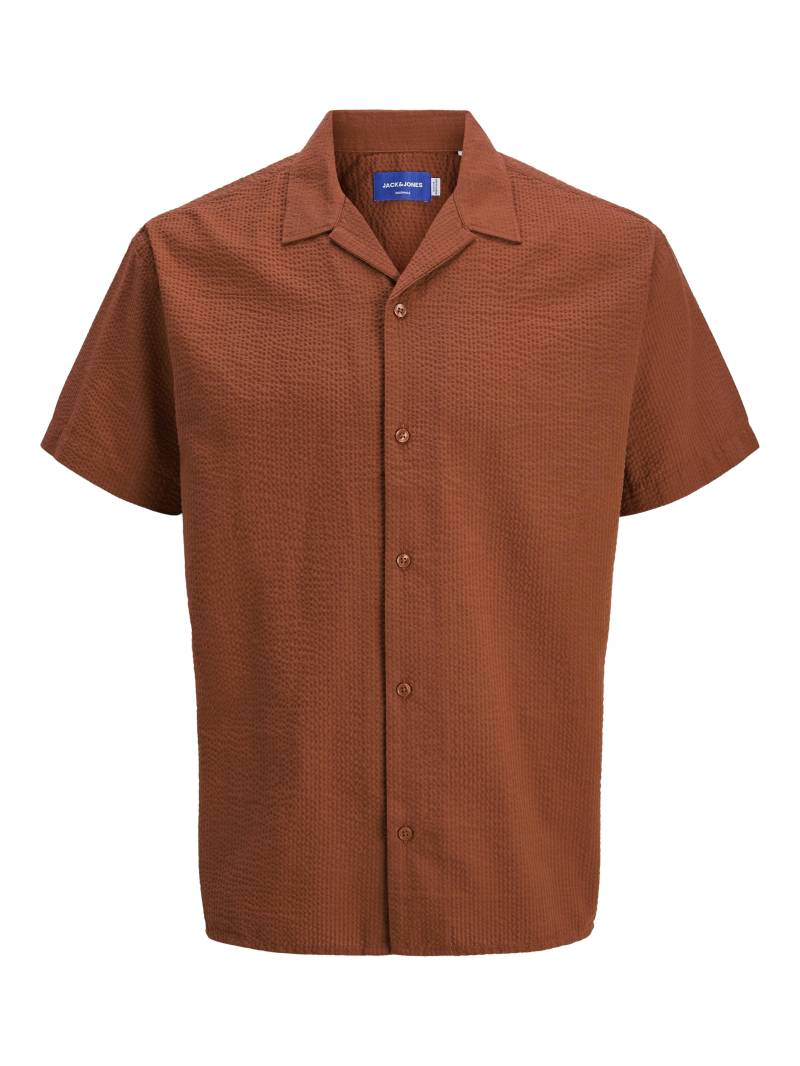 JACK&JONES - JORLUKE SEERSUCKER RESORT SHIRT SS arabian spice - Gr. - L von JACK&JONES