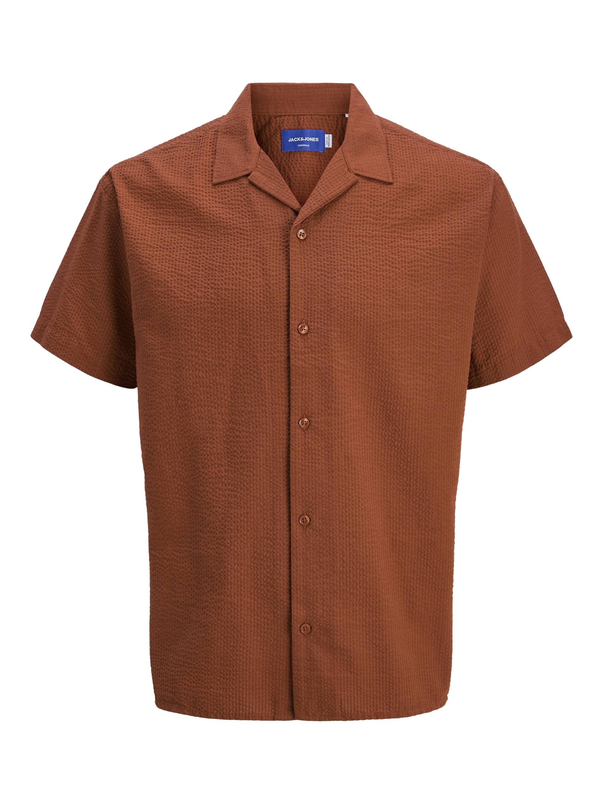 JACK&JONES - JORLUKE SEERSUCKER RESORT SHIRT SS arabian spice - Gr. - M von JACK&JONES