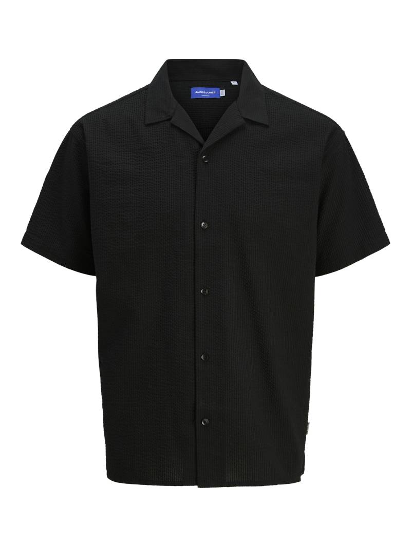 JACK&JONES - JORLUKE SEERSUCKER RESORT SHIRT SS black - Gr. - M von JACK&JONES