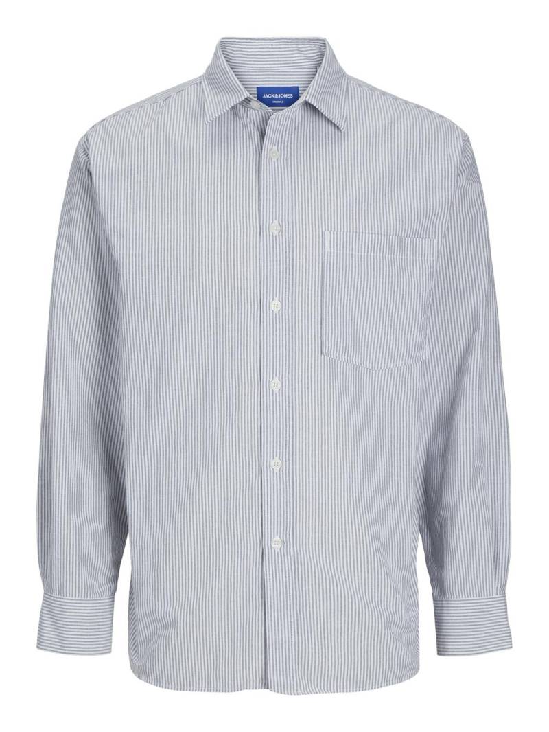 JACK&JONES - JORMARGATE OXFORD SHIRT LS BF LN iron gate - Gr. - L von JACK&JONES