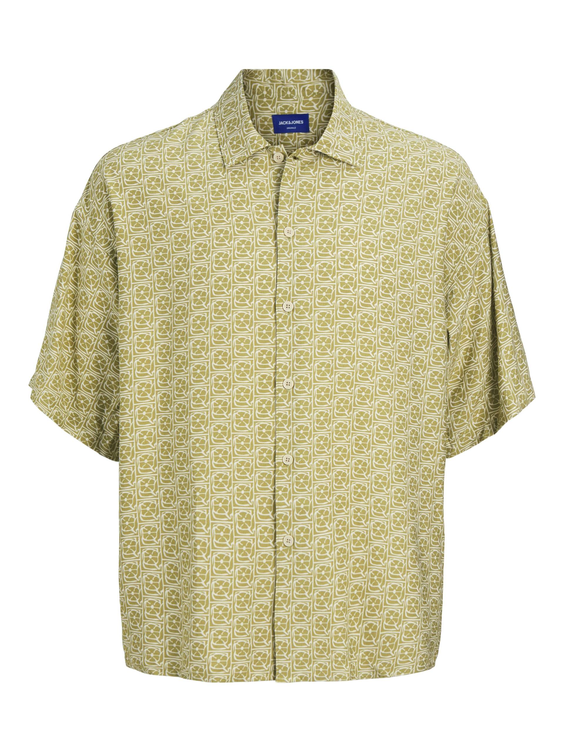 JACK&JONES - JORMARSHALL ISLINGTON AOP SHIRT SS SN cedar - Gr. - M von JACK&JONES