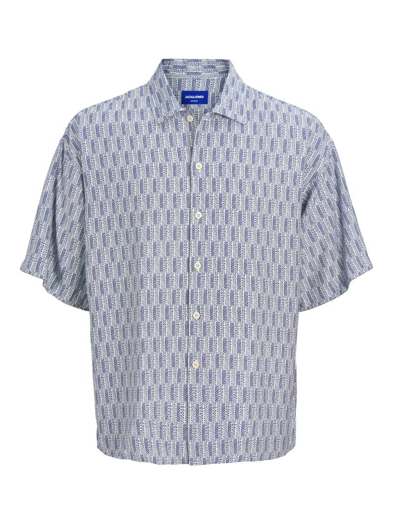 JACK&JONES - JORMARSHALL ISLINGTON AOP SHIRT SS SN ocean cavern - Gr. - S von JACK&JONES