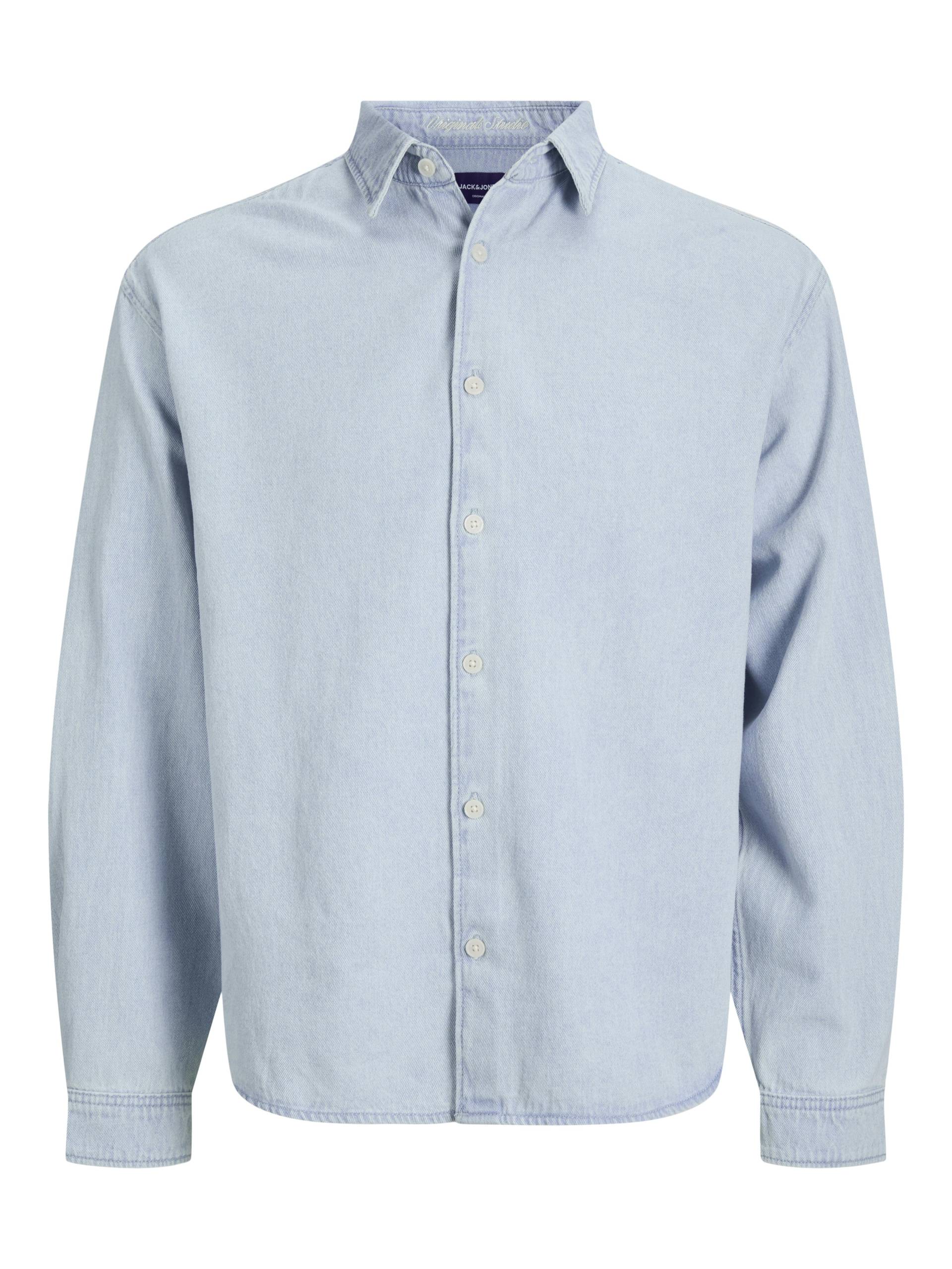 JACK&JONES - JORNORREBRO DENIM SHIRT LS SN light blue denim - Gr. - M von JACK&JONES