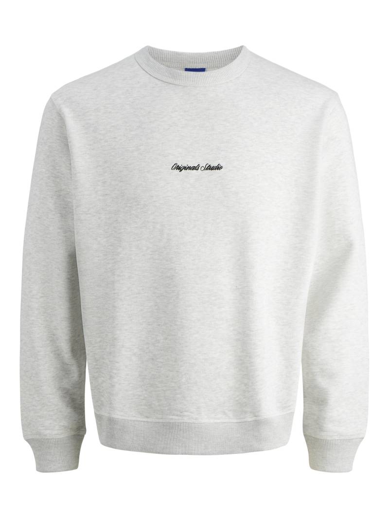 JACK&JONES - JORNORREBRO EMB SWEAT CREW NOOS white melange - Gr. - L von JACK&JONES