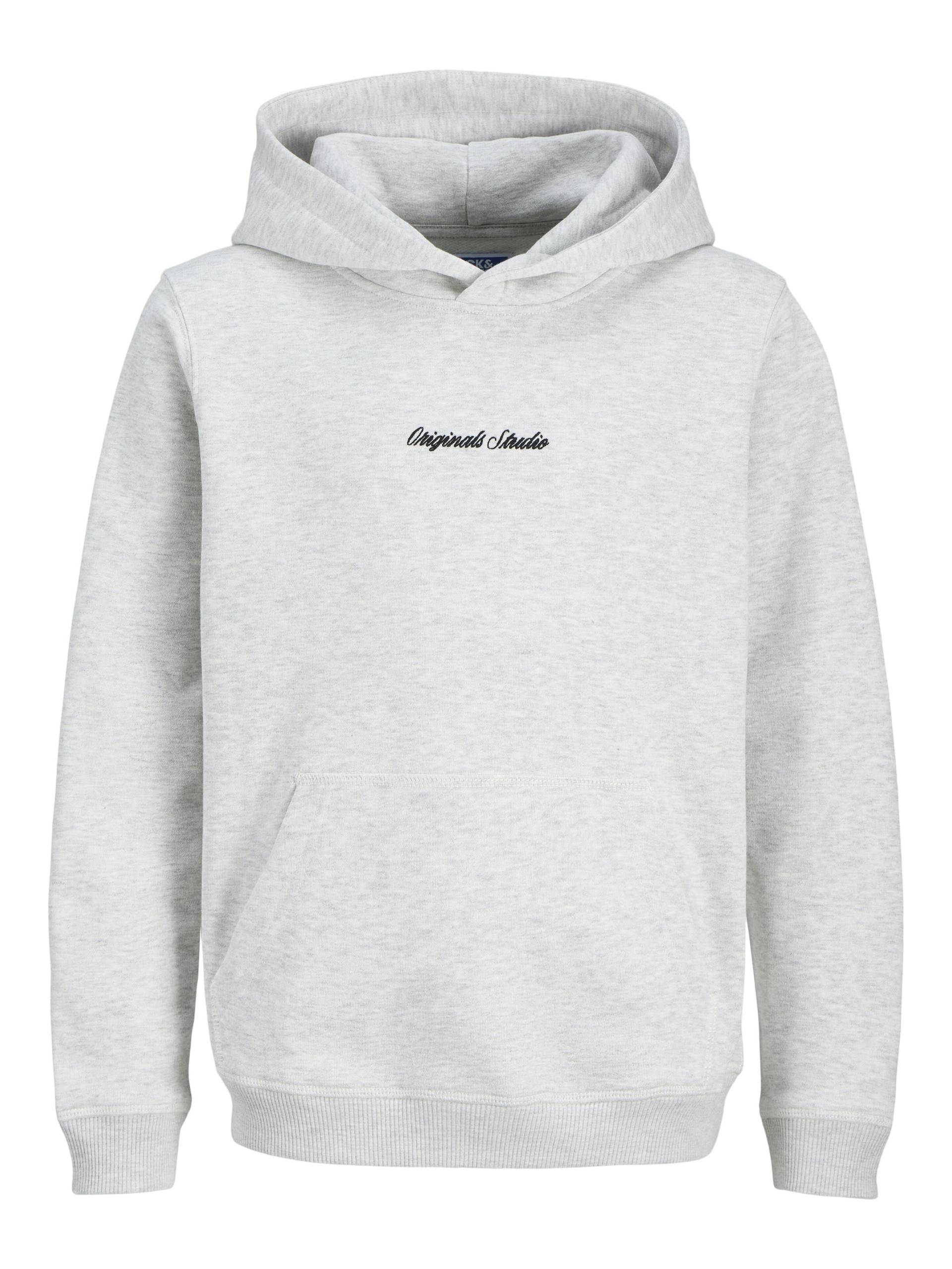 JACK&JONES - JORNORREBRO EMB SWEAT HOOD NOOS JNR white melange - Gr. - 140 von JACK&JONES