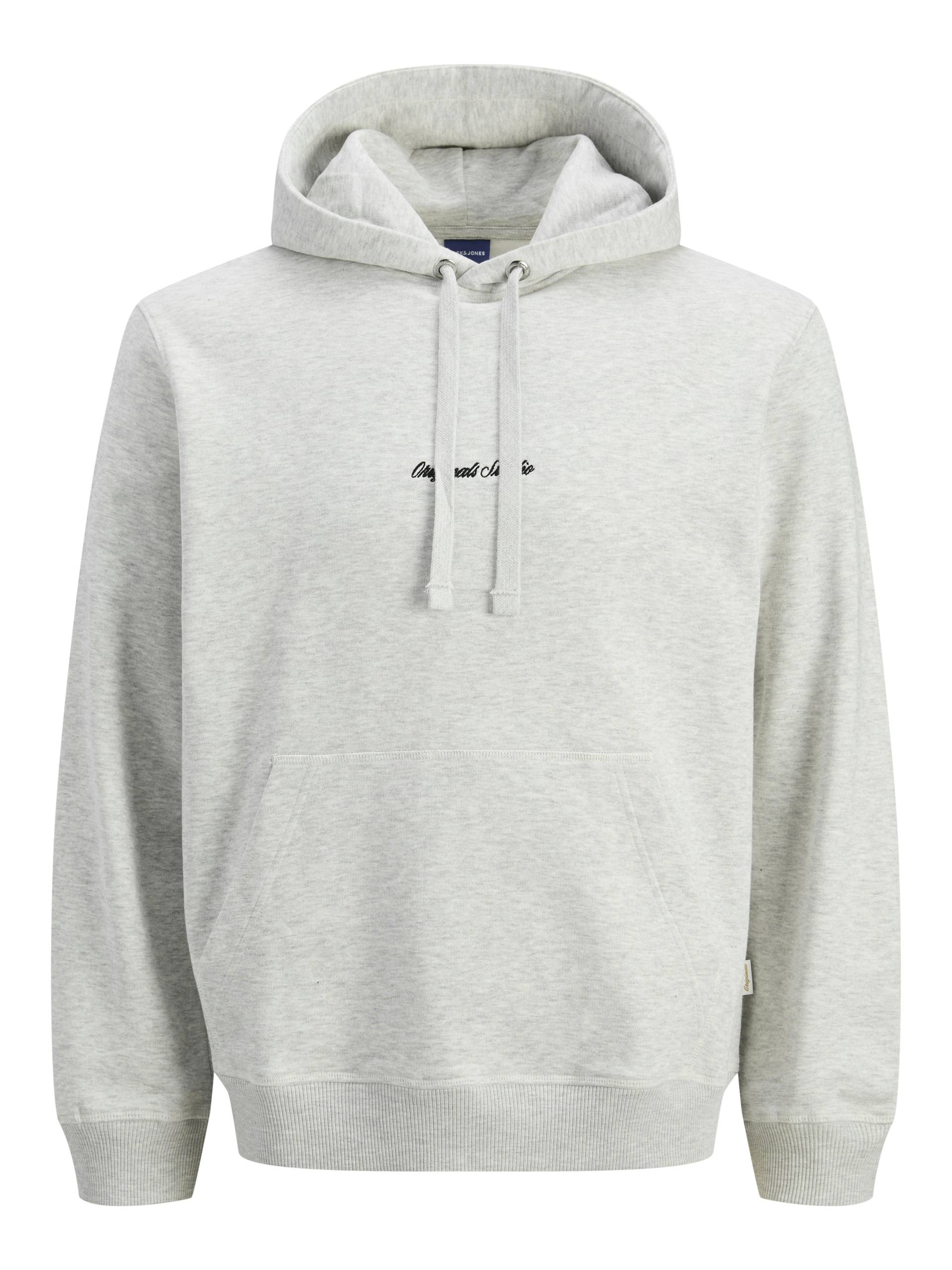 JACK&JONES - JORNORREBRO EMB SWEAT HOOD NOOS white melange - Gr. - S von JACK&JONES