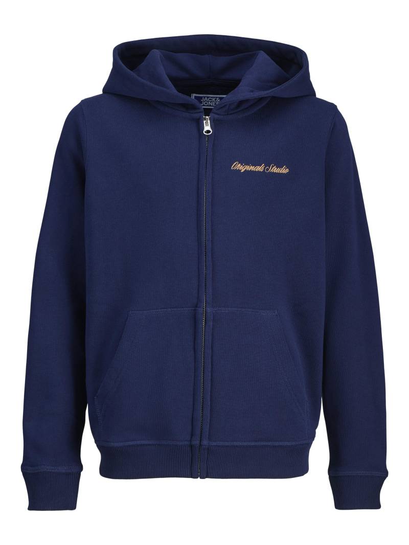 JACK&JONES - JORNORREBRO EMB SWEAT ZIP HOOD JNR ocean cavern - Gr. - 152 von JACK&JONES