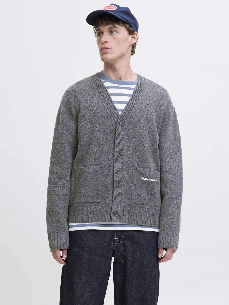 JACK&JONES - JORNORREBRO KNIT CARDIGAN LN dark grey melange - Gr. - XXL von JACK&JONES