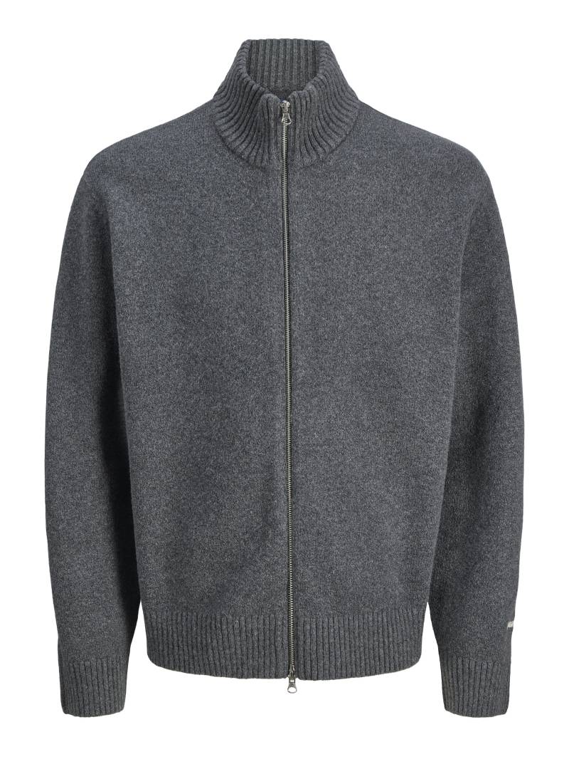 JACK&JONES - JORNORREBRO KNIT ZIP CARDIGAN dark grey melange - Gr. - XL von JACK&JONES