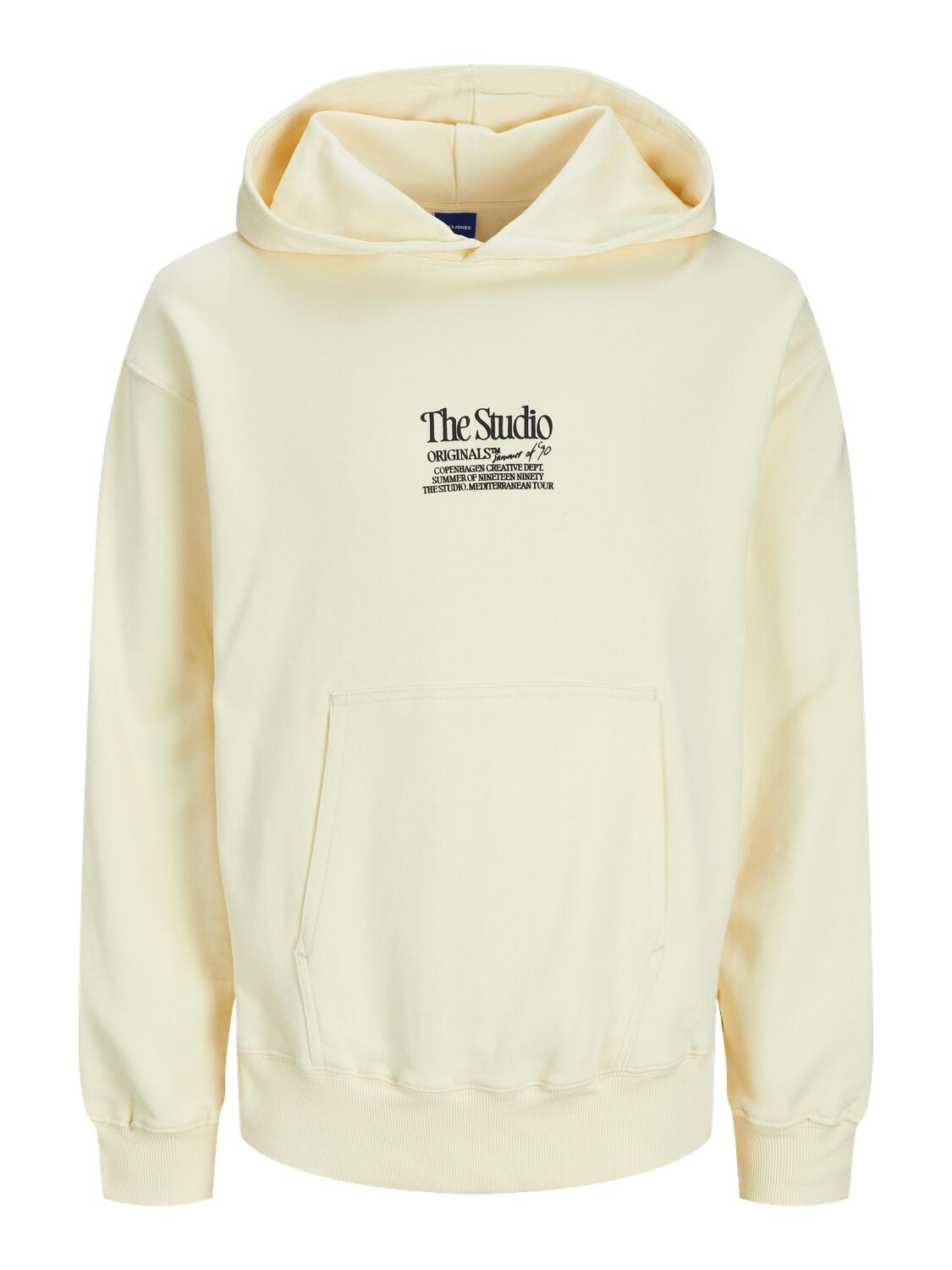 JACK&JONES - JORNOTO GRAPHIC SWEAT HOOD buttercream - Gr. - M von JACK&JONES