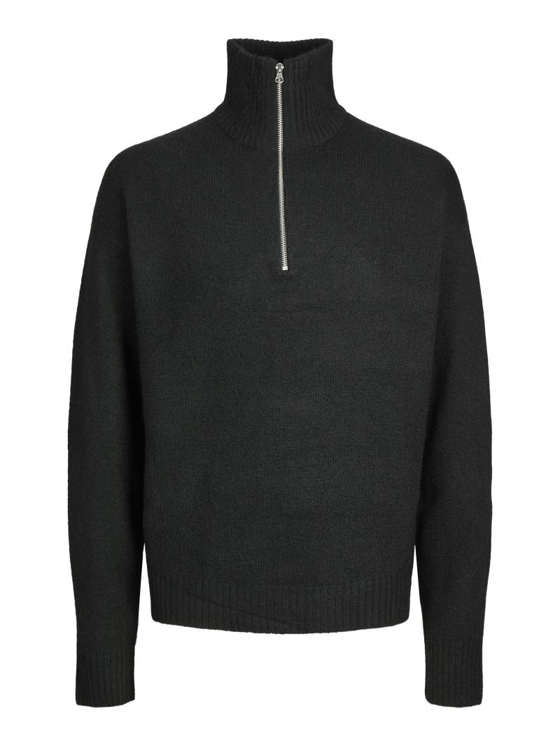 JACK&JONES - JOROLLIE KNIT HALF ZIP SN black - Gr. - XL von JACK&JONES