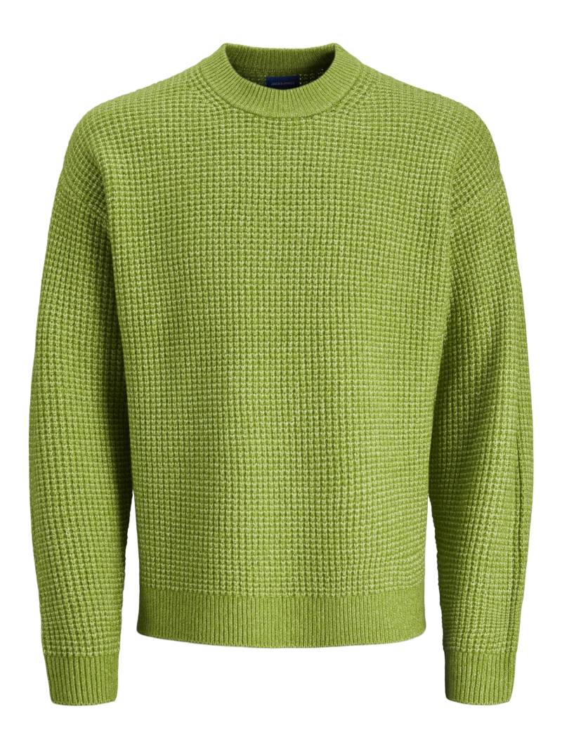 JACK&JONES - JOROLLIE WAFFLE KNIT CREW NECK lima bean green - Gr. - M von JACK&JONES