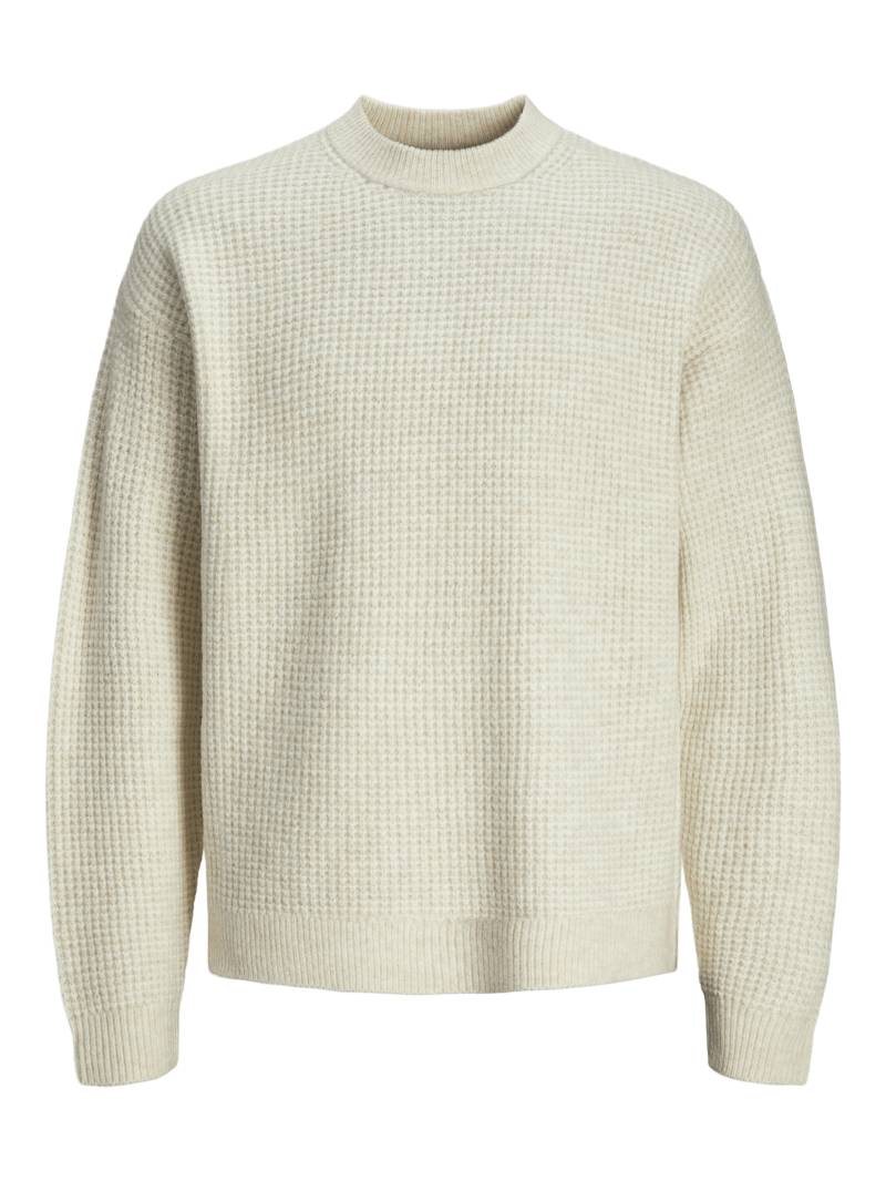 JACK&JONES - JOROLLIE WAFFLE KNIT CREW NECK moonbeam - Gr. - XXL von JACK&JONES
