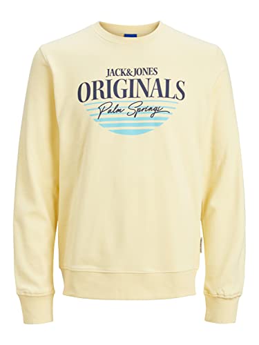 JACK & JONES JORPALMA Branding Sweat Crew Neck,French Vanilla,M von JACK & JONES