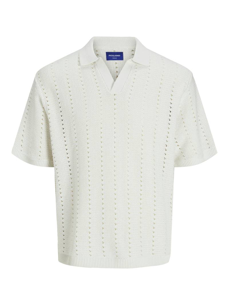 JACK&JONES - JORPAROS KNIT EASTER SS CROCHET POLO JNR sea salt - Gr. - 176 von JACK&JONES