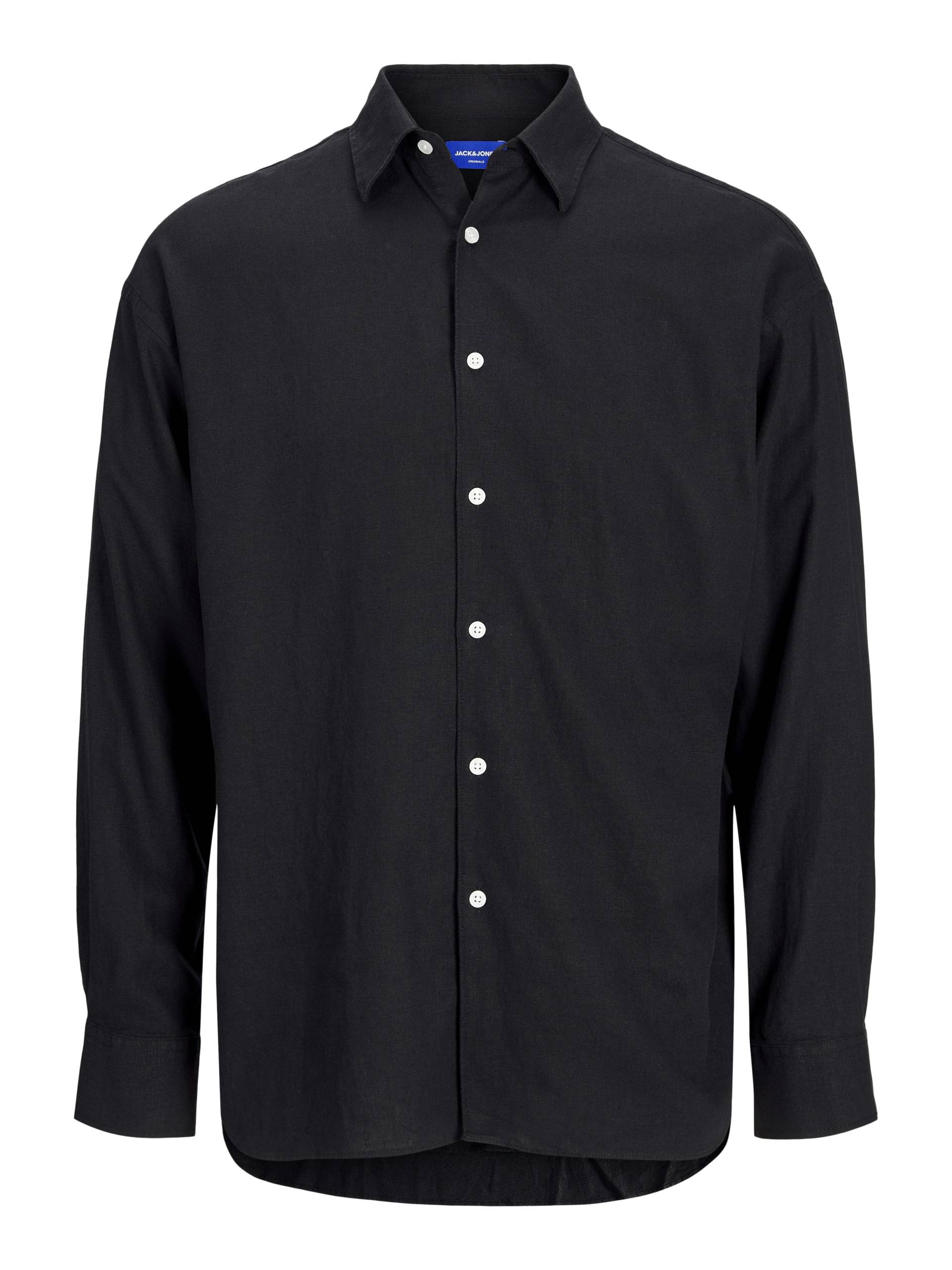 JACK&JONES - JORPAROS OVERSIZED SHIRT LS black - Gr. - M von JACK&JONES