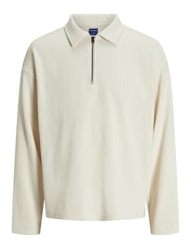 JACK & JONES JORRICK Plisse Sweat Zip Split Polo LN von JACK & JONES