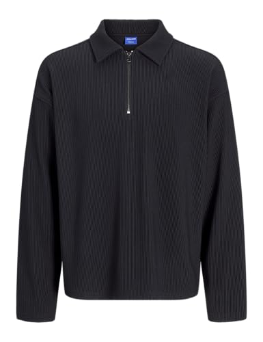 JACK & JONES JORRICK Plisse Sweat Zip Split Polo LN von JACK & JONES