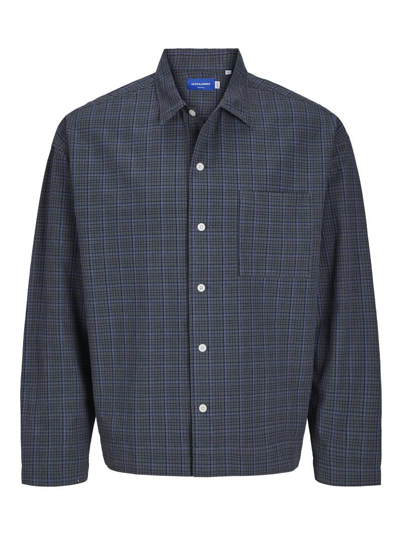 JACK&JONES - JORROXBURY BOXY OVERSHIRT LS LN iron gate - Gr. - M von JACK&JONES