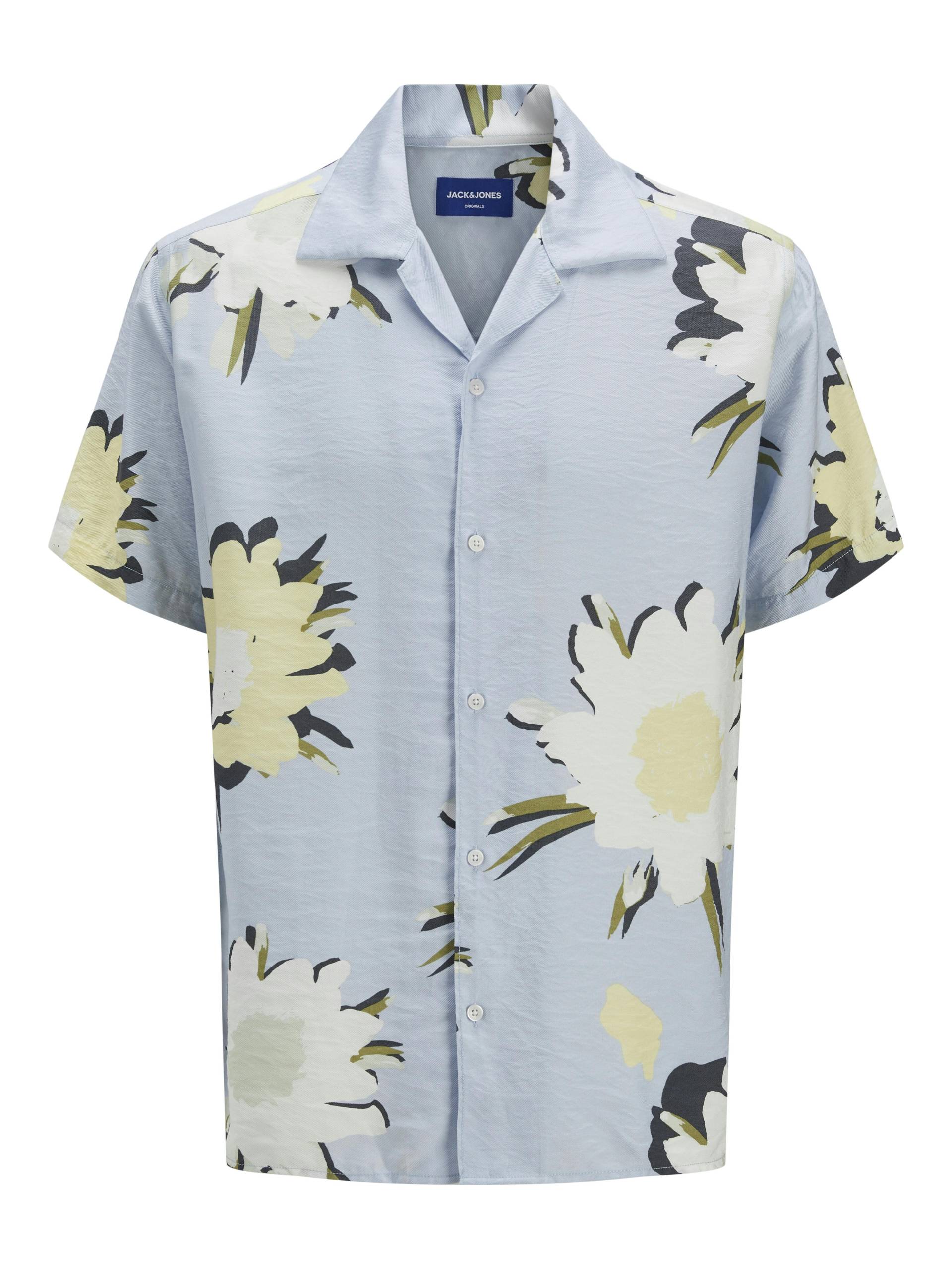 JACK&JONES - JORTAVIRA MARSHALL AOP SHIRT SS OC25 skyway - Gr. - S von JACK&JONES