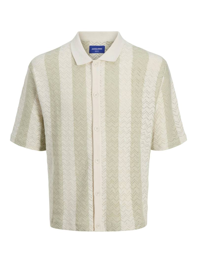 JACK&JONES - JORTYLER KNIT SS POLO SN sea salt - Gr. - M von JACK&JONES
