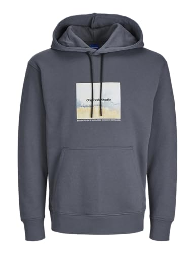 JACK & JONES Herren Kapuzenpullover Gedruckt, Iron Gate,XL von JACK & JONES