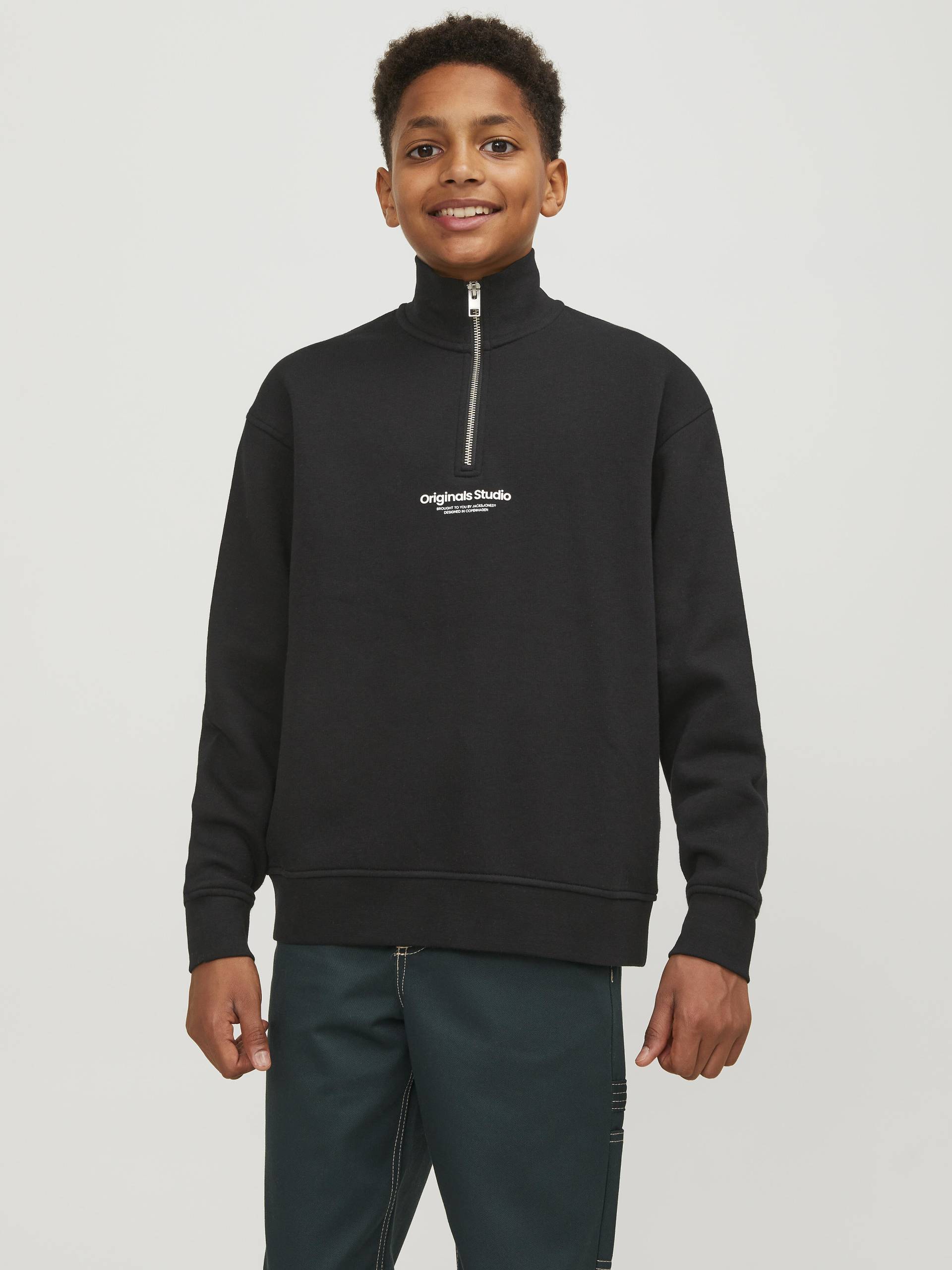 JACK&JONES - JORVESTERBRO SWEAT QUARTER ZIP NOOS JNR black - Gr. - 140 von JACK&JONES