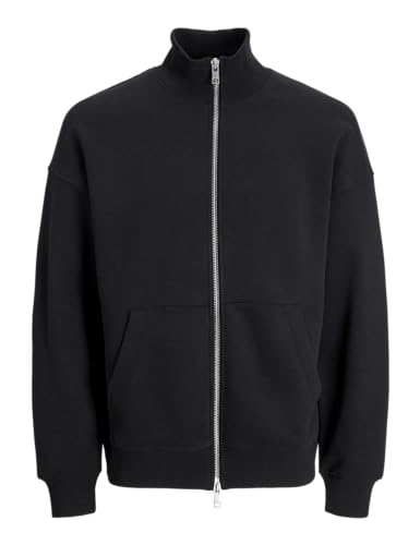 JACK & JONES JORVOLUME Sweat Zip HIGH Neck BLK von JACK & JONES