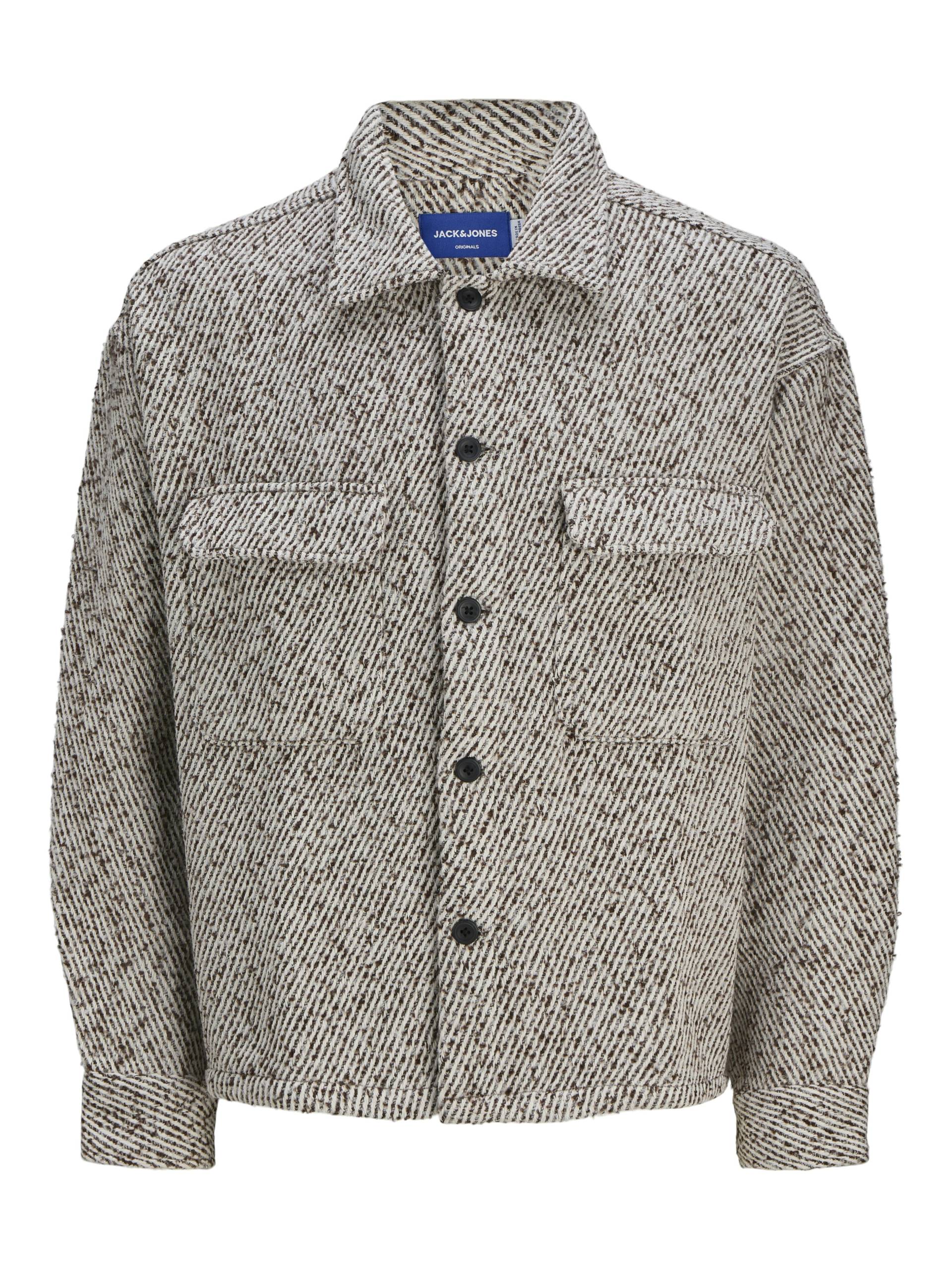 JACK&JONES - JORWINTER TWILL OVERSHIRT LS STYD AW24 chocolate torte - Gr. - M von JACK&JONES
