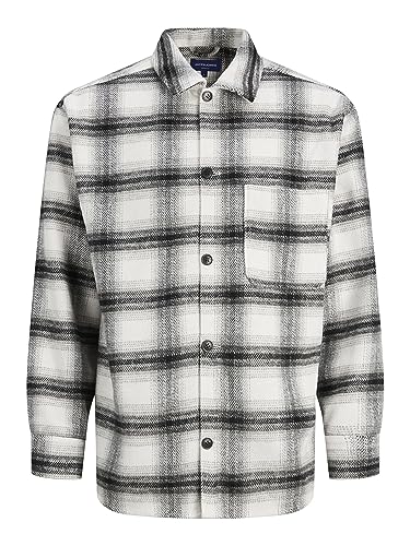 JACK & JONES Herren JORZAC Check Overshirt LS NOOS, Cloud Dancer, XL von JACK & JONES