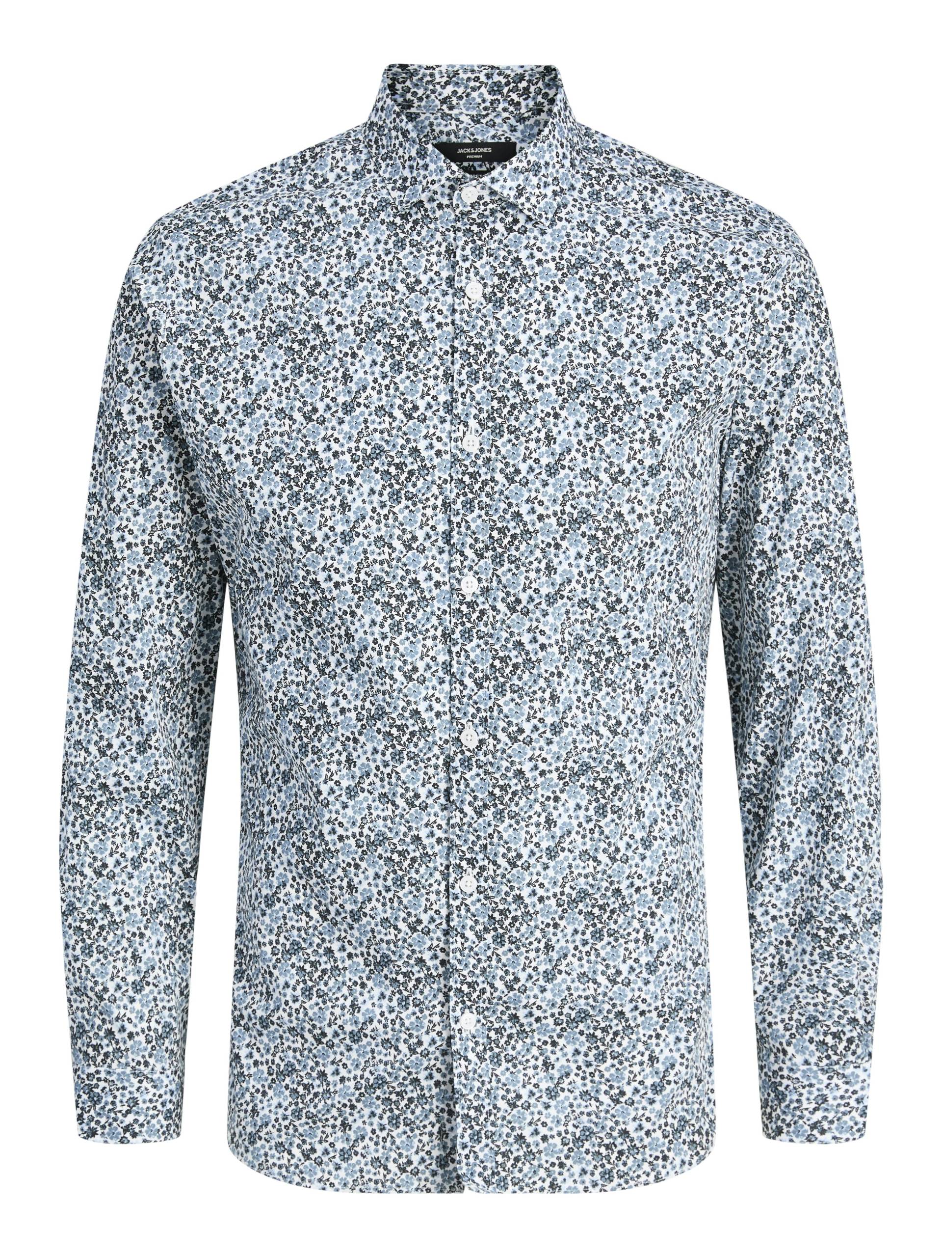 JACK&JONES - JPRBLABLACKPOOL STRETCH AOP LS SHIRT SN goblin blue - Gr. - XXL von JACK&JONES
