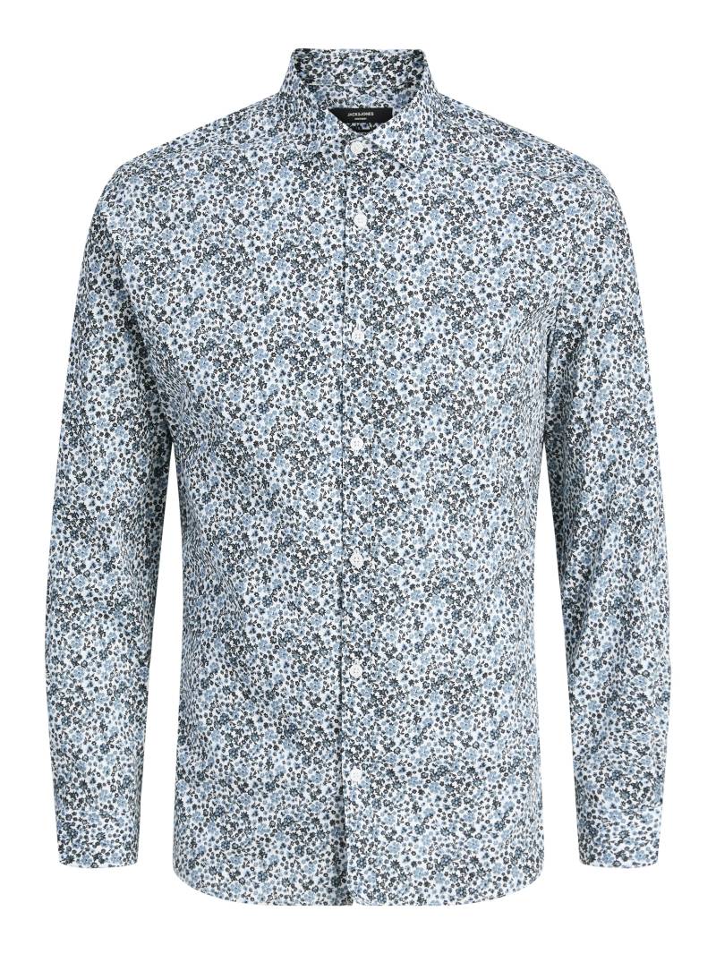 JACK&JONES - JPRBLABLACKPOOL STRETCH AOP LS SHIRT SN goblin blue - Gr. - XXL von JACK&JONES