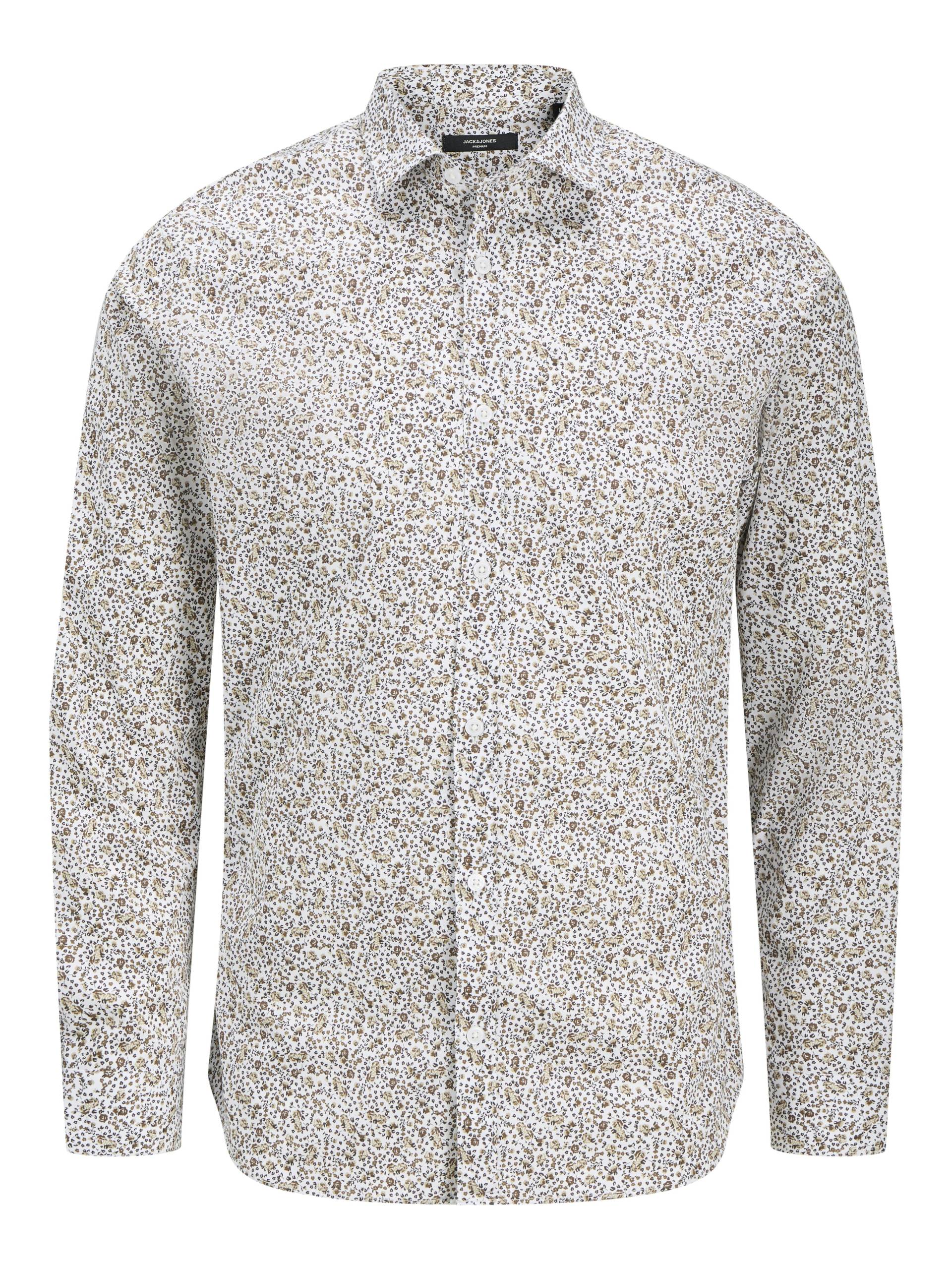 JACK&JONES - JPRBLABLACKPOOL STRETCH AOP LS SHIRT SN white - Gr. - L von JACK&JONES
