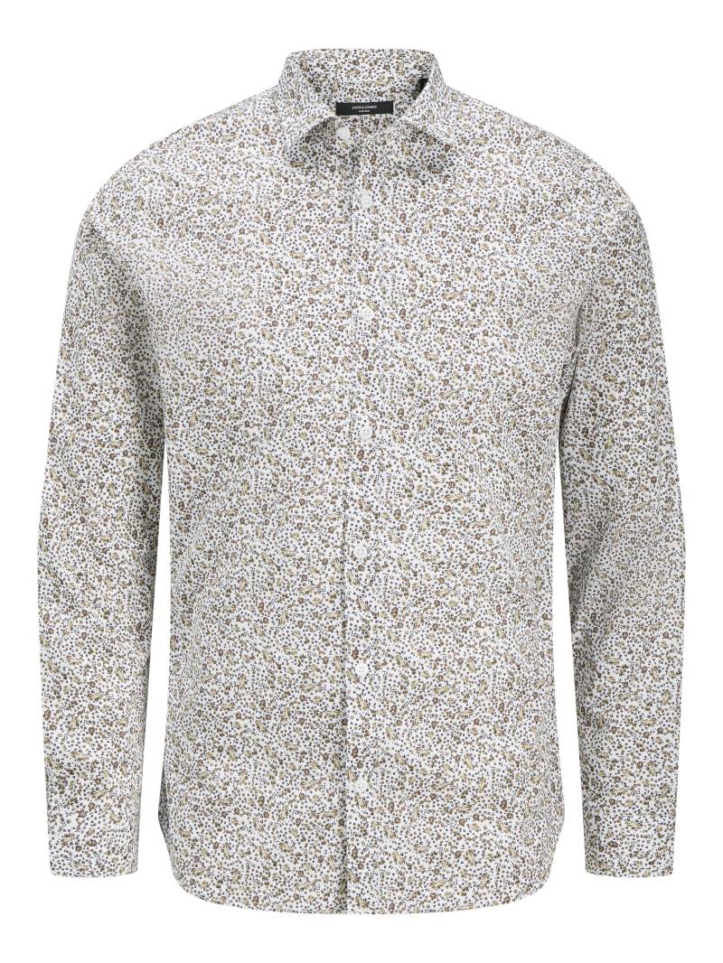 JACK&JONES - JPRBLABLACKPOOL STRETCH AOP LS SHIRT SN white - Gr. - M von JACK&JONES
