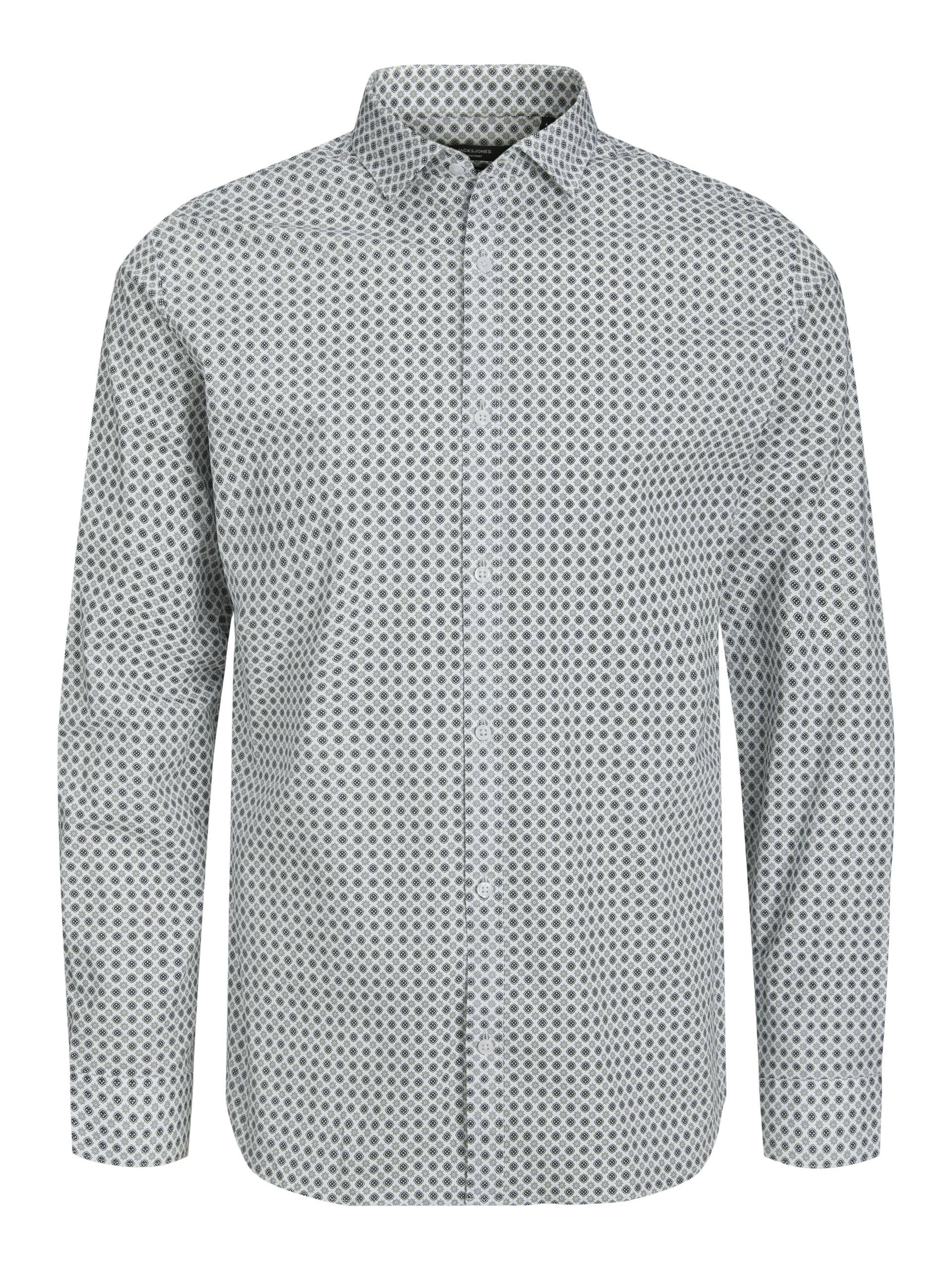 JACK&JONES - JPRBLABLACKPOOL STRETCH SHIRT LS AW23 SN white - Gr. - M von JACK&JONES