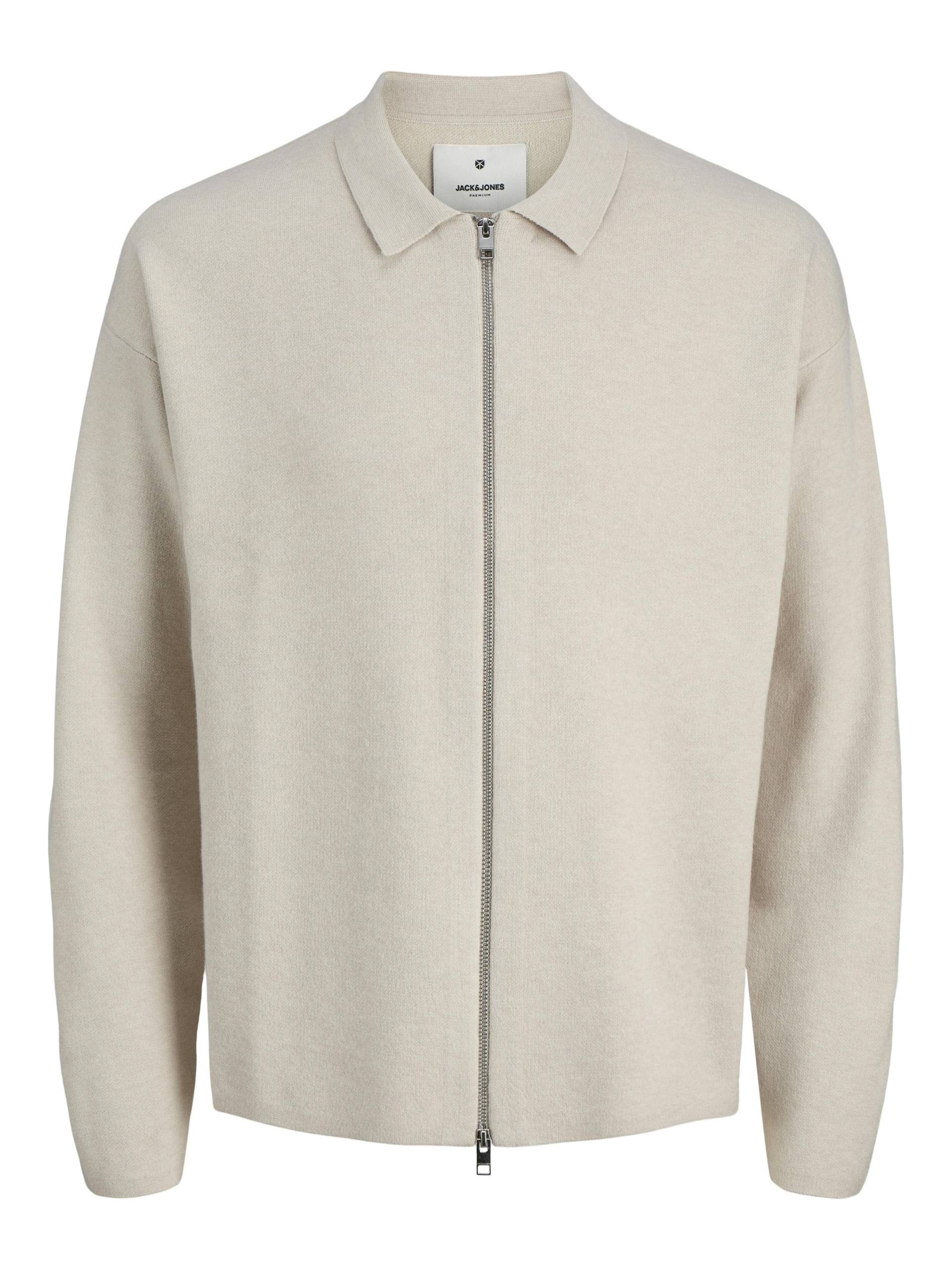 JACK&JONES - JPRBLABRADFORT KNIT CARDIGAN silver lining - Gr. - M von JACK&JONES