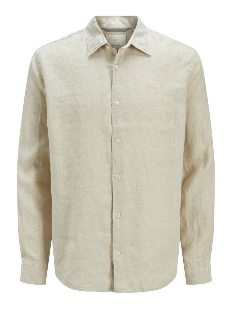 JACK&JONES - JPRBLALAWRENCE LINEN L/S SHIRT SN silver lining - Gr. - L von JACK&JONES