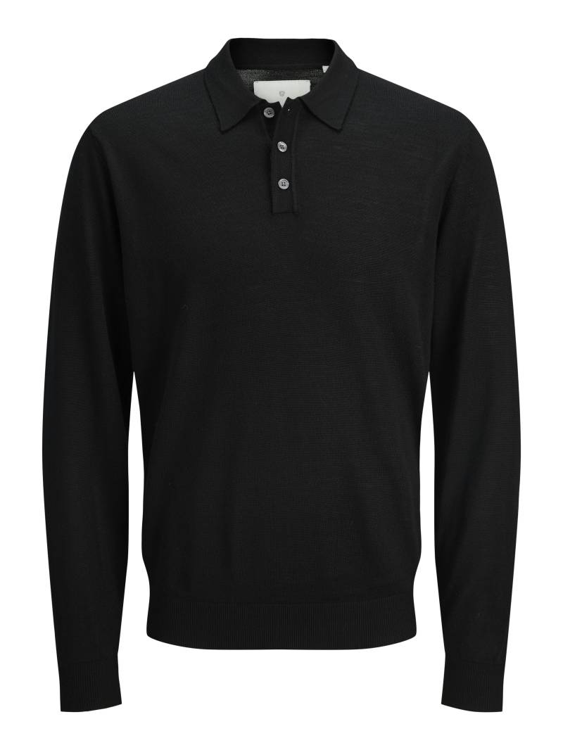 JACK&JONES - JPRBLAMERINO KNIT POLO black - Gr. - M von JACK&JONES