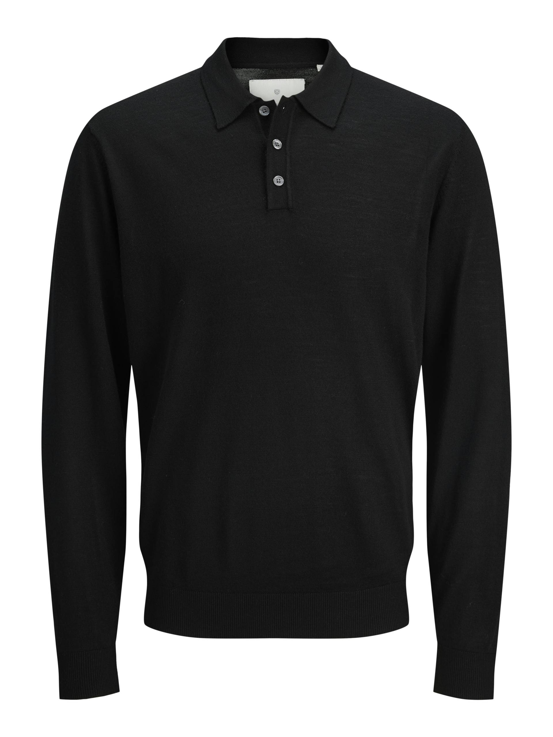 JACK&JONES - JPRBLAMERINO KNIT POLO black - Gr. - XL von JACK&JONES