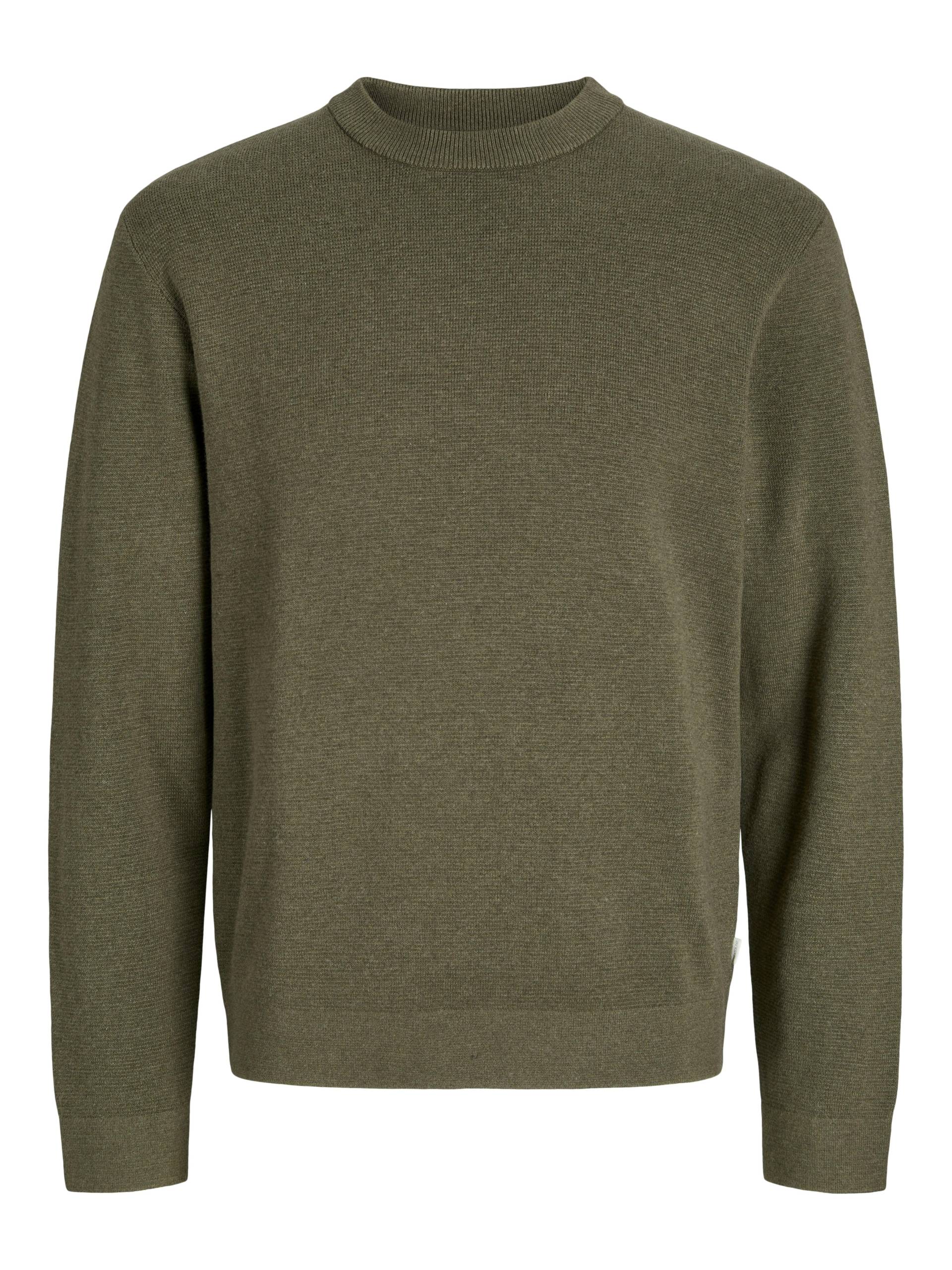 JACK&JONES - JPRBLAMILANO STITCH KNIT CREW NECK SN stone gray - Gr. - XXL von JACK&JONES