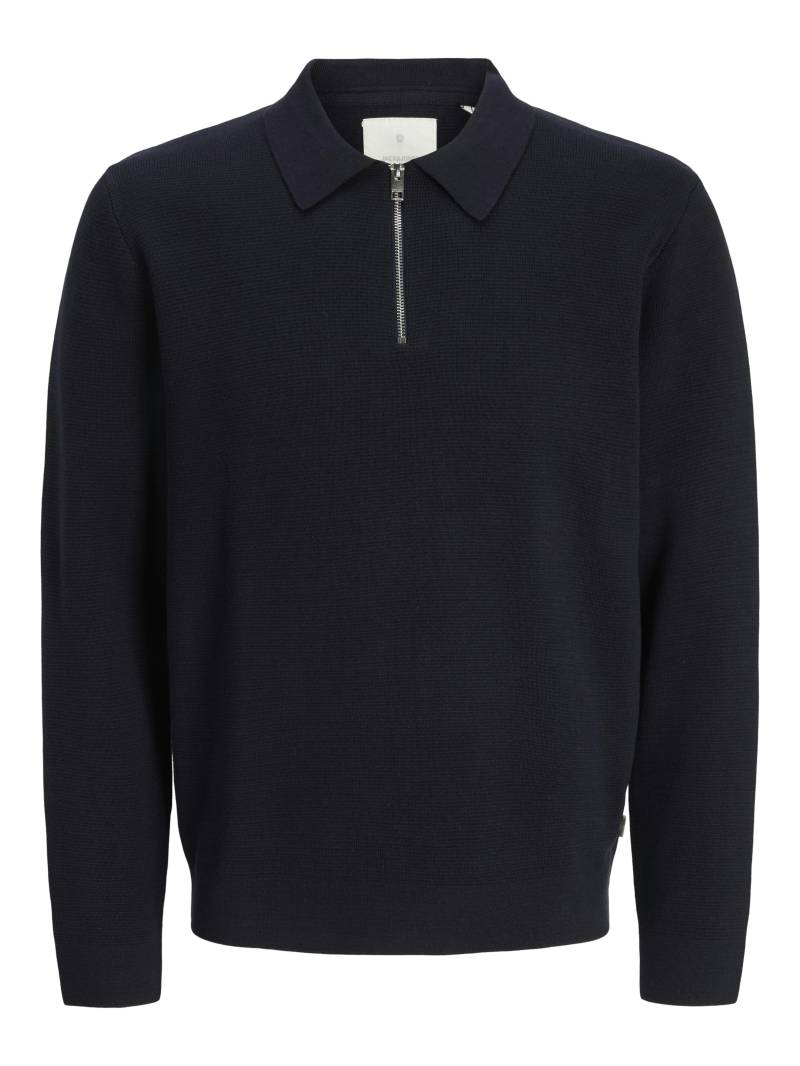 JACK&JONES - JPRBLAMILANO STITCH KNIT ZIP POLO SN night sky - Gr. - S von JACK&JONES