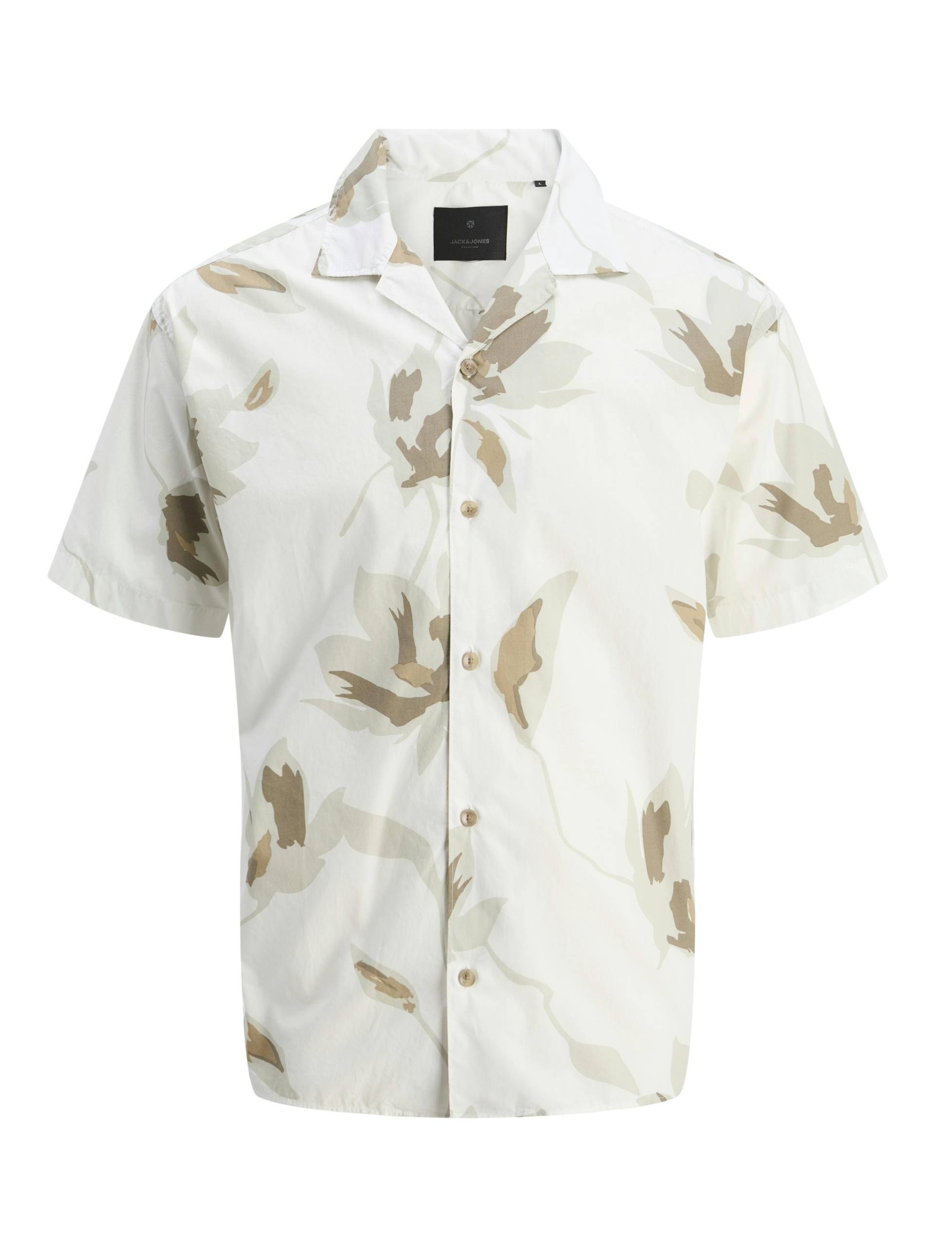 JACK&JONES - JPRBLAPALERMO PRINT RESORT S/S SHIRT cloud dancer - Gr. - M von JACK&JONES