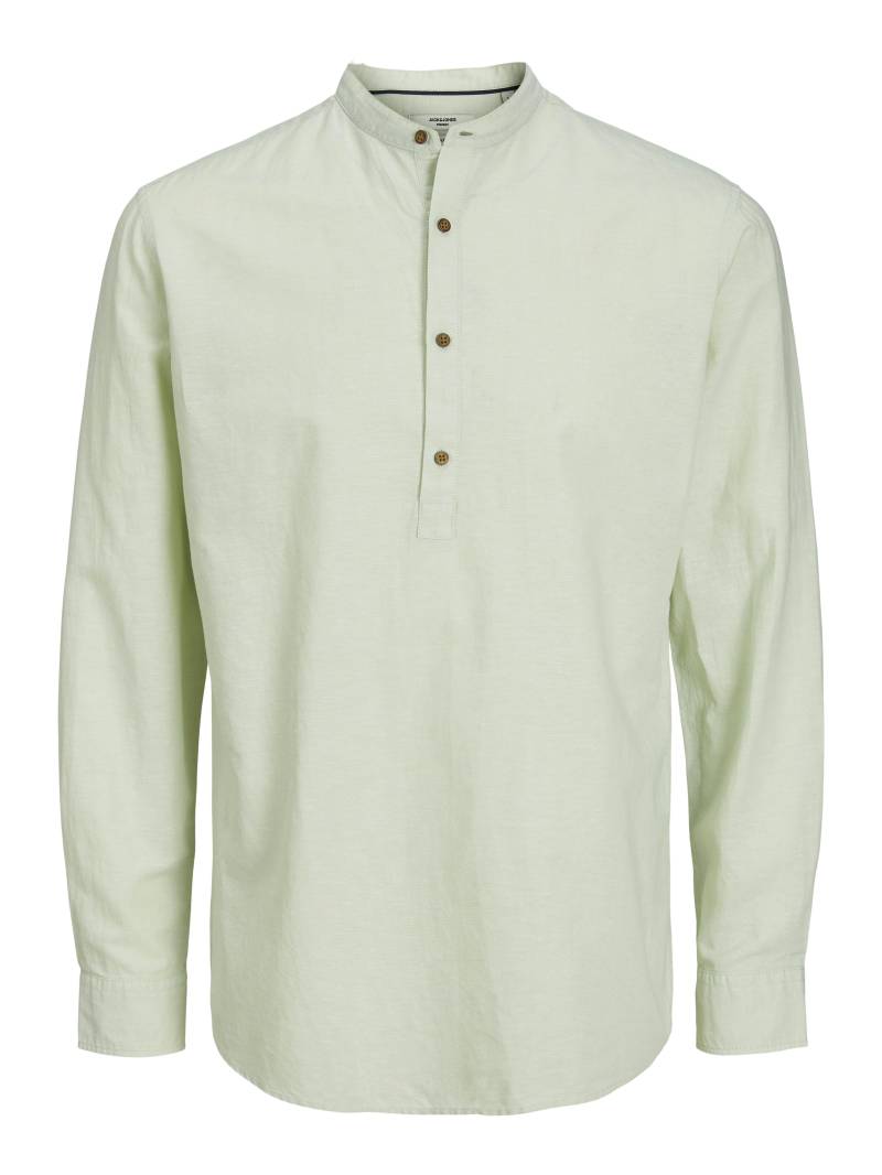 JACK&JONES - JPRBLASUMMER HALF PLACKET SHIRT L/S SN celadon green - Gr. - M von JACK&JONES