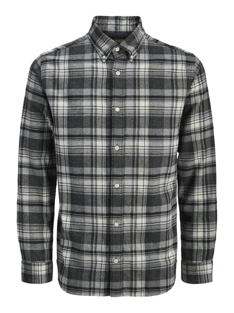 JACK&JONES - JPRBLUBARKLEY FLANNEL X-MAS L/S SHIRT CH charcoal gray - Gr. - S von JACK&JONES